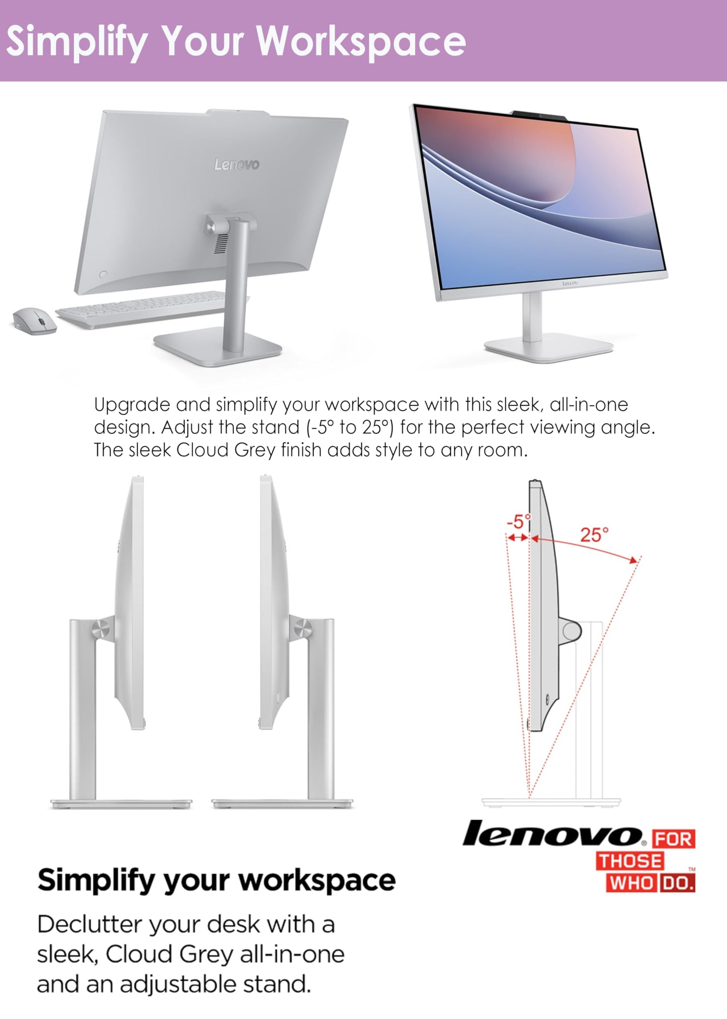 Lenovo 24'' All in One Desktop with Office 365 for The Web, Intel Ultra-Fast 4-Core, Full HD Display, 16GB RAM, 1TB Storage(512GB SSD & 512GB External Drive), Wi-Fi 6, Win 11, Wireless KB & Mouse