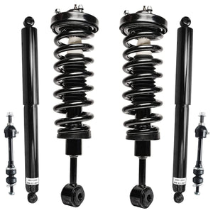 Detroit Axle - 6pc Struts Shocks Kit for 2014-2018 Chevy Silverado 1500 GMC Sierra 1500, 2 Front Struts w/Coil Springs 2 Sway Bars 2 Rear Shock Absorbers 2015 2016 2017 Replacement Suspension