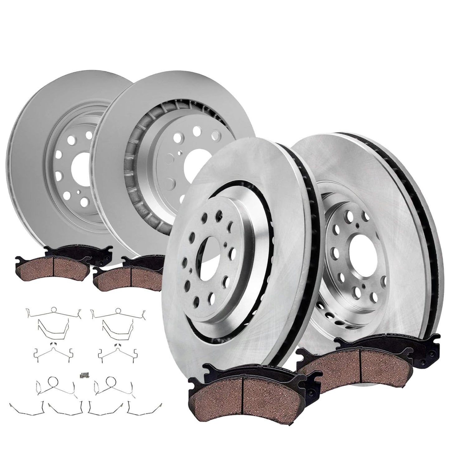 Detroit Axle - 8pc Brake Kit for 2016-2021 Honda Civic, Disc Brake Rotors Ceramic Brakes Pads with Hardware 2017 2018 2019 2020 Replacement : 11.10" inch Front and 10.24" inch Rear Rotor