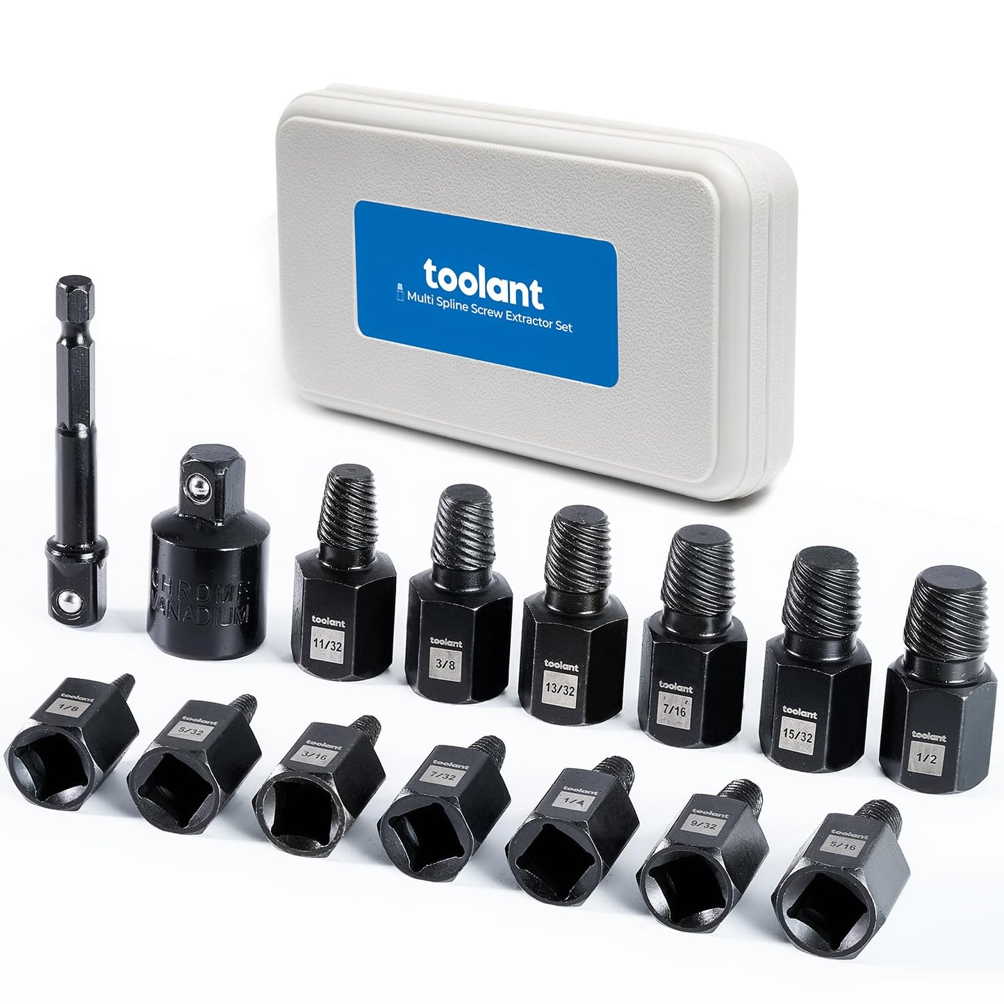 toolant 46pcs Impact Bolt Extractor Kit, Bolt & Nut Remover Socket Tool Kit, Stripped Bolt Extractor for Damaged Screws and Bolts