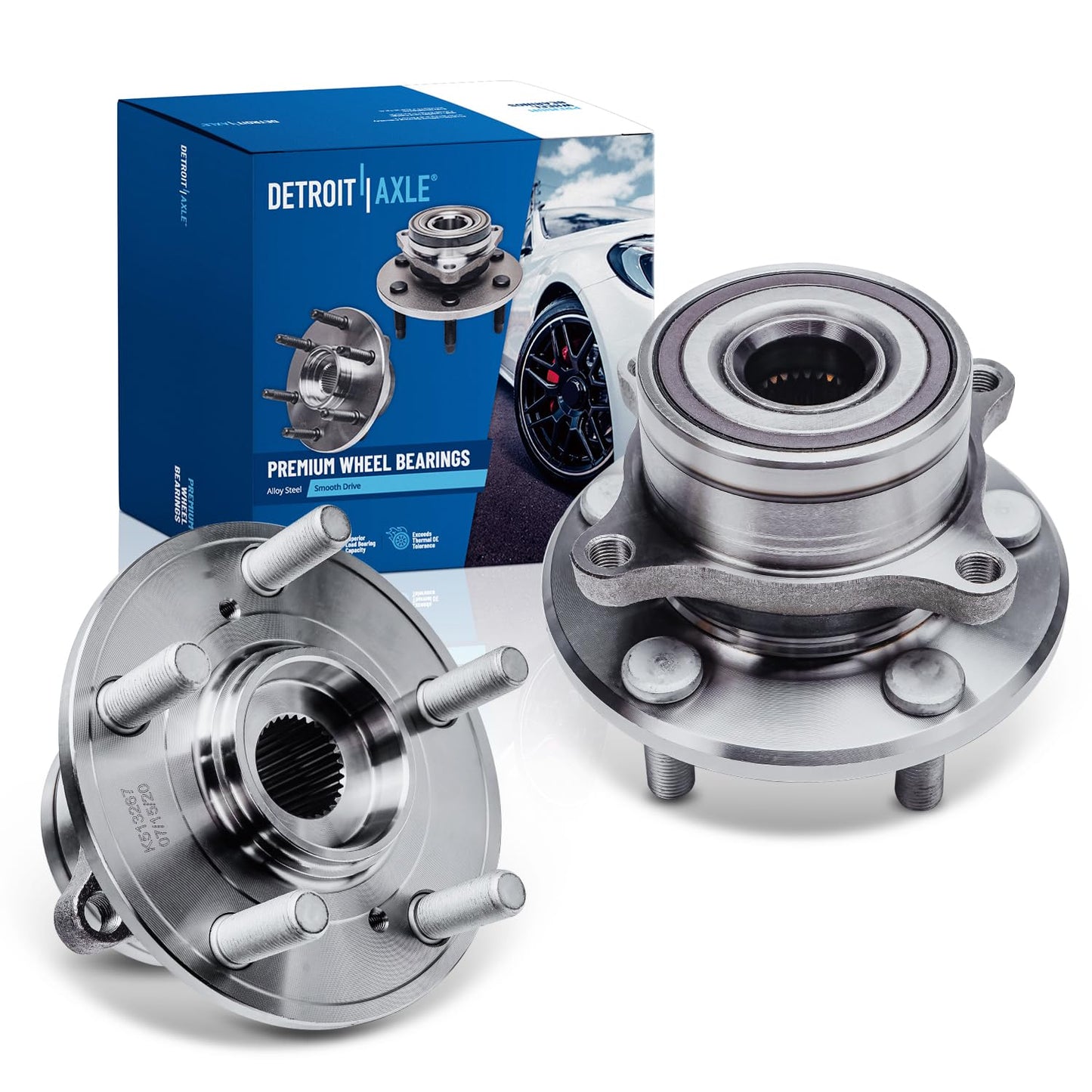 Detroit Axle - Pair 2WD Front Wheel Bearing Hub Assembly for 99-06 Chevy Silverado Sierra 1500, 00-06 Suburban 1500 Tahoe Yukon GMC Yukon XL 1500, 02-06 Cadillac Escalade 6 Lugs [with ABS]