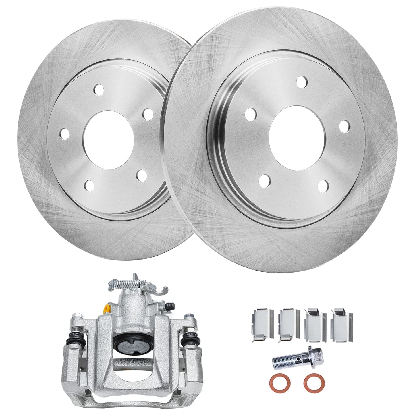 Detroit Axle - Front Brake Kit for 07-17 Toyota Lexus Camry ES350, 08-18 Avalon ES300h, 2008 2009 2010 2011 2012 2013 2014 2015 2016 2017 2018 Replacement Brakes Rotors Ceramic Brake Pads