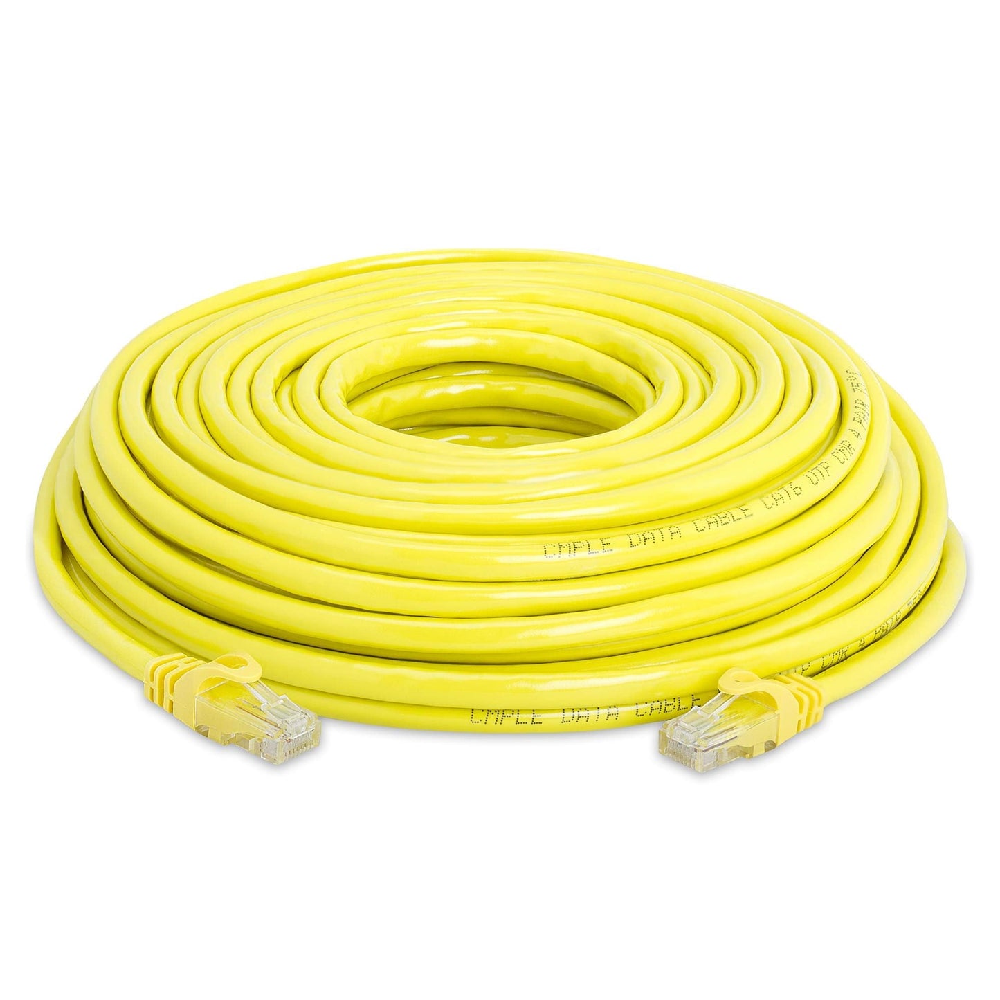 Cmple - RJ45 Cat-6 Ethernet Patch Internet Cable, High Speed Cat6 Network Cable 10 Gigabit, Cat 6 Ethernet LAN Cord with Gold Plated RJ45 Connectors - 5 Feet Yellow