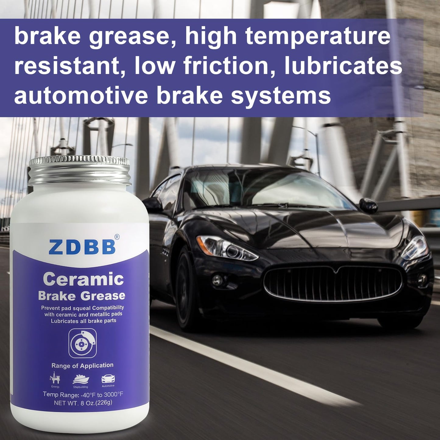 ZDBB Brake Silicone Grease Brake Caliper Guide Pin Lubricant High Temperature Caliper & Pad Lube, Waterproof, Safe for Rubber O-Rings Automotive Grease for Quiet & Smooth Braking 1oz (1-Pack)