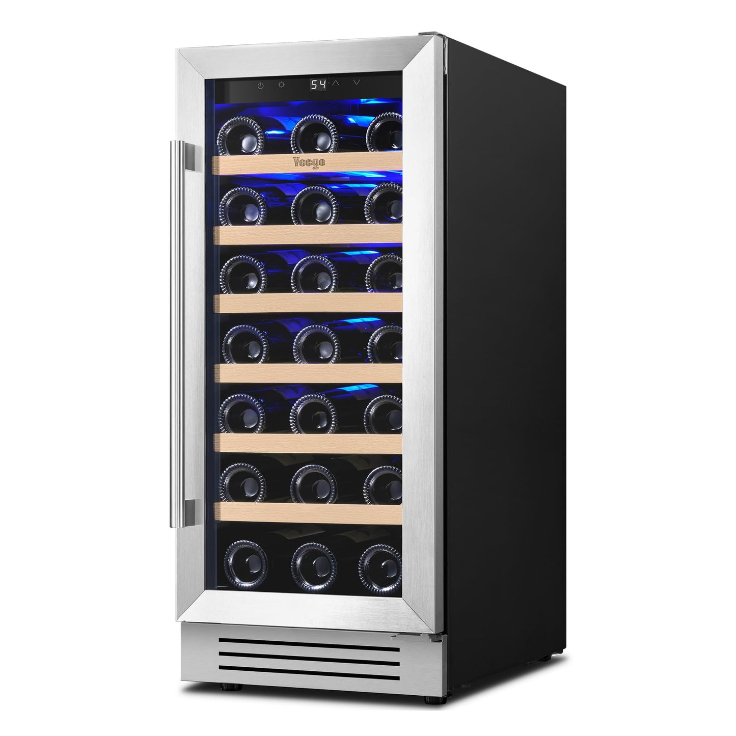 Yeego Wine Fridge Cooler - 24 Inch Dual Zone Wine Fridge Hold 52 Bottles, 40-65°F Wine Refrigerator Glass Door, Built in Fridge, Freestanding Adjustable Shelves Fridge for Beer Soda Drink Home Bar