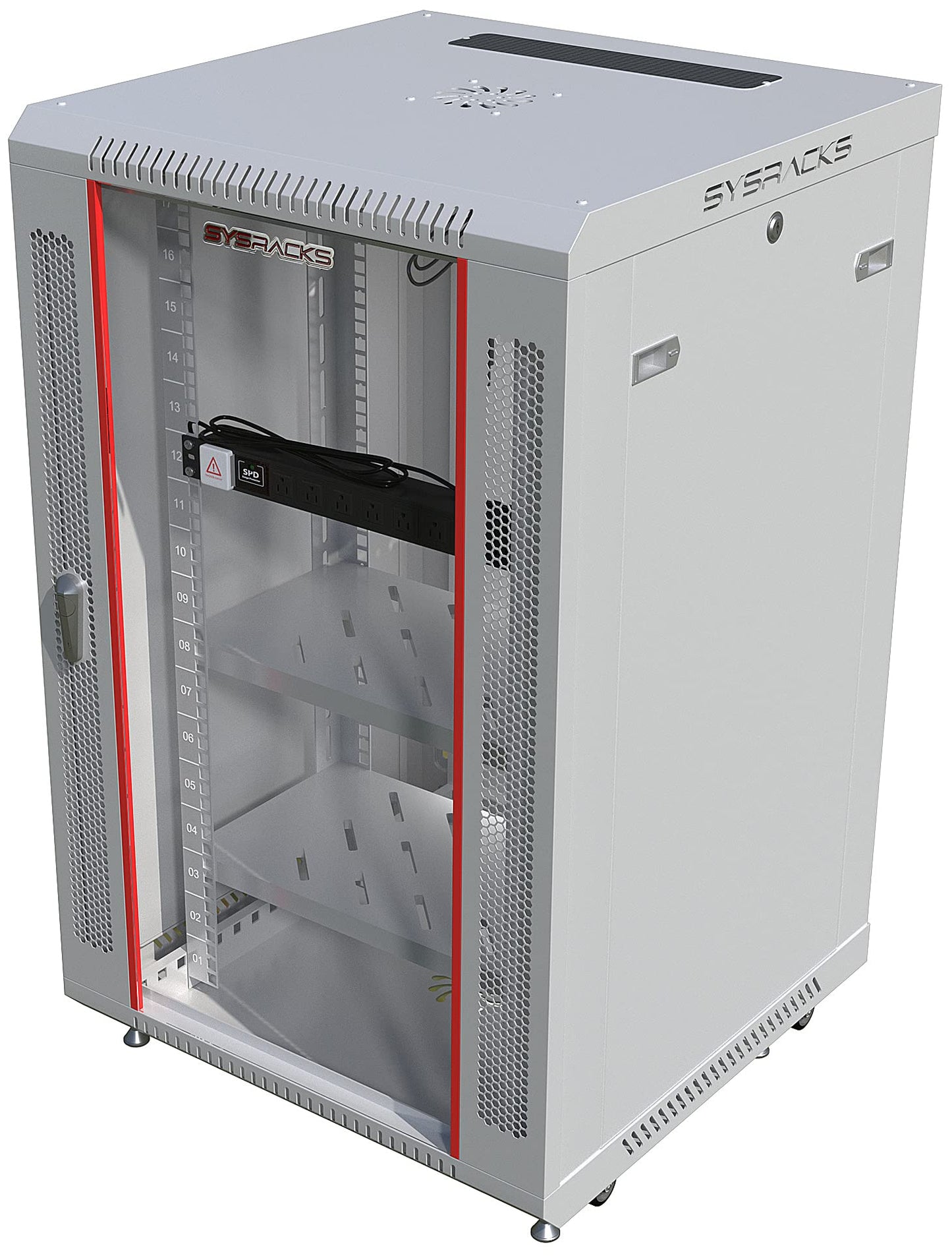 18U Wall Mount Server Rack Cabinet 24” Deep, 19” Network & AV Enclosure for Home Lab with Fan, PDU, 2 Shelves, Locking Glass Door