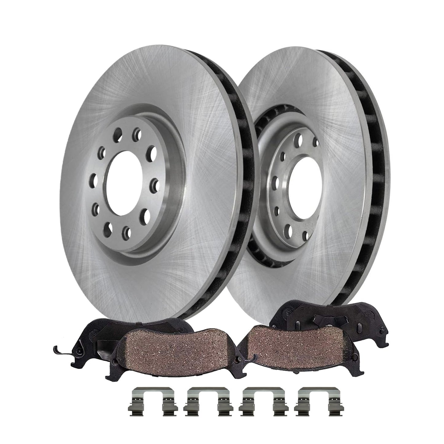 Detroit Axle - Front Brake Kit for 07-17 Toyota Lexus Camry ES350, 08-18 Avalon ES300h, 2008 2009 2010 2011 2012 2013 2014 2015 2016 2017 2018 Replacement Brakes Rotors Ceramic Brake Pads
