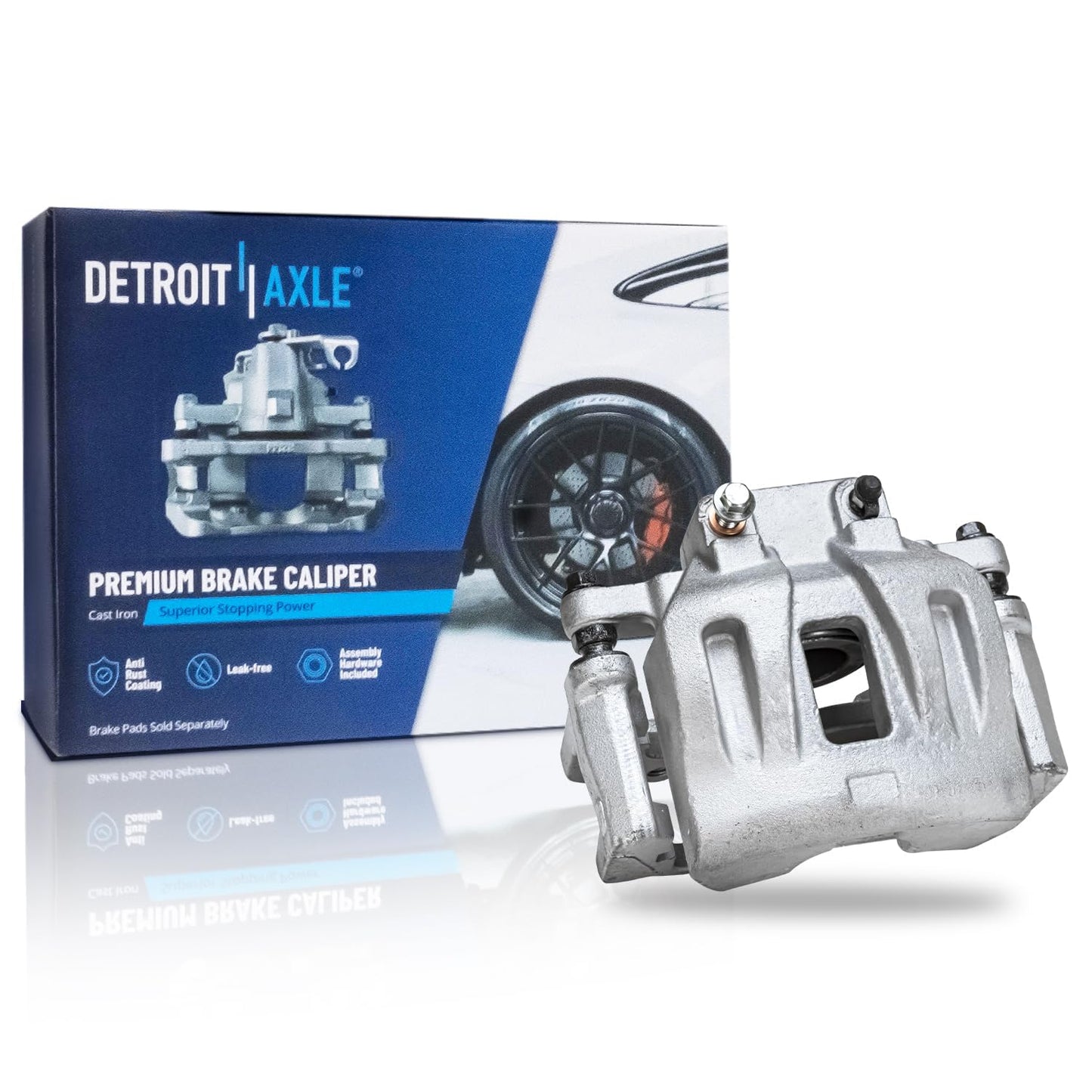 Detroit Axle - 2pc Front Brake Calipers for 2007-2017 Jeep Wrangler 2018 Wrangler JK 2008-2012 Liberty 2007-2011 Dodge Nitro, Disc Brake Calipers w/Brackets Replacement