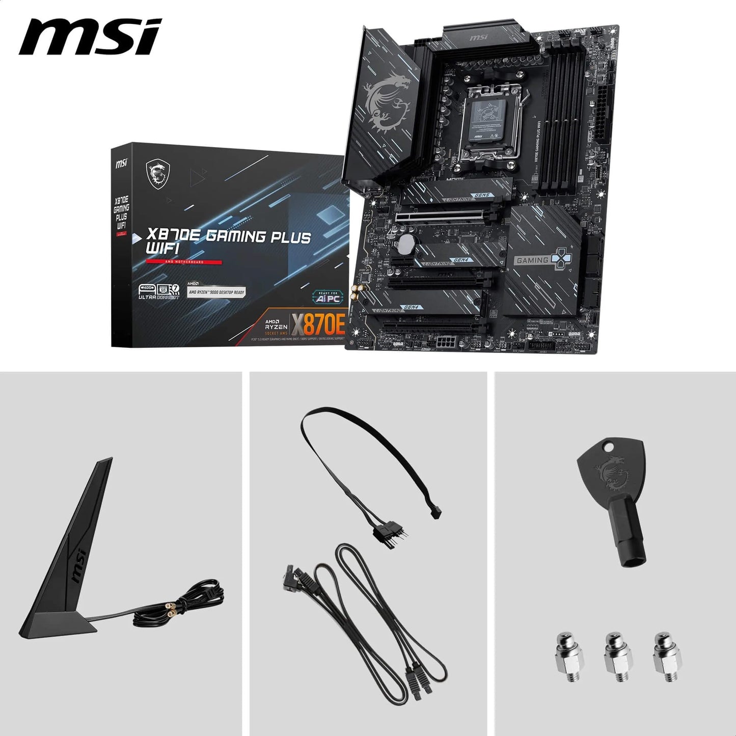 MSI MPG X870E Carbon WiFi Gaming Motherboard (AMD Ryzen 9000/8000/7000 Series Processors, AM5, DDR5, PCIe 5.0, M.2 Gen5, SATA 6Gb/s, USB 40Gbps, HDMI, Wi-Fi 7, Bluetooth 5.4, 5Gbps LAN, ATX)