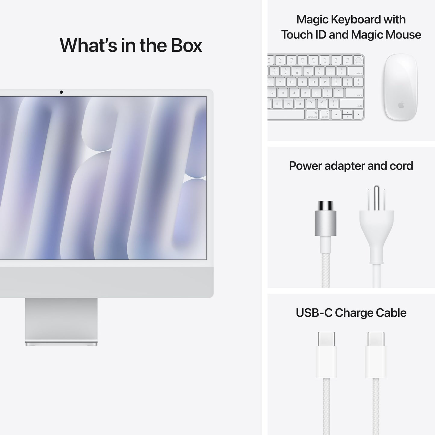 Apple 2024 iMac All-in-One Desktop Computer with M4 chip with 10-core CPU and 10-core GPU: Built for Apple Intelligence, 24-inch Retina Display, 24GB Unified Memory, 512GB SSD Storage; Silver