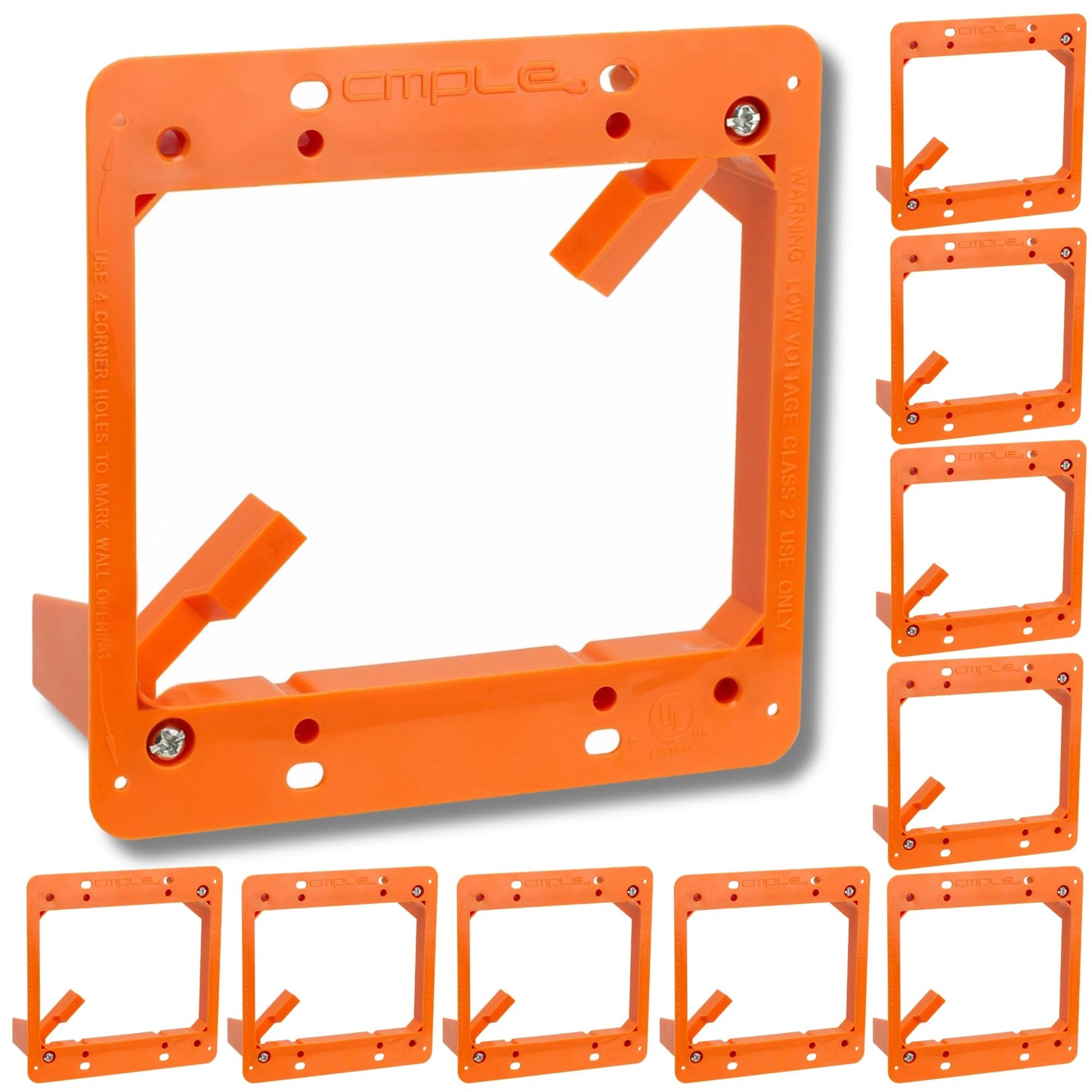 Cmple - Low Voltage Mounting Bracket 2 Gang Multipurpose Drywall Mounting Wall Plate Bracket – Dual Gang