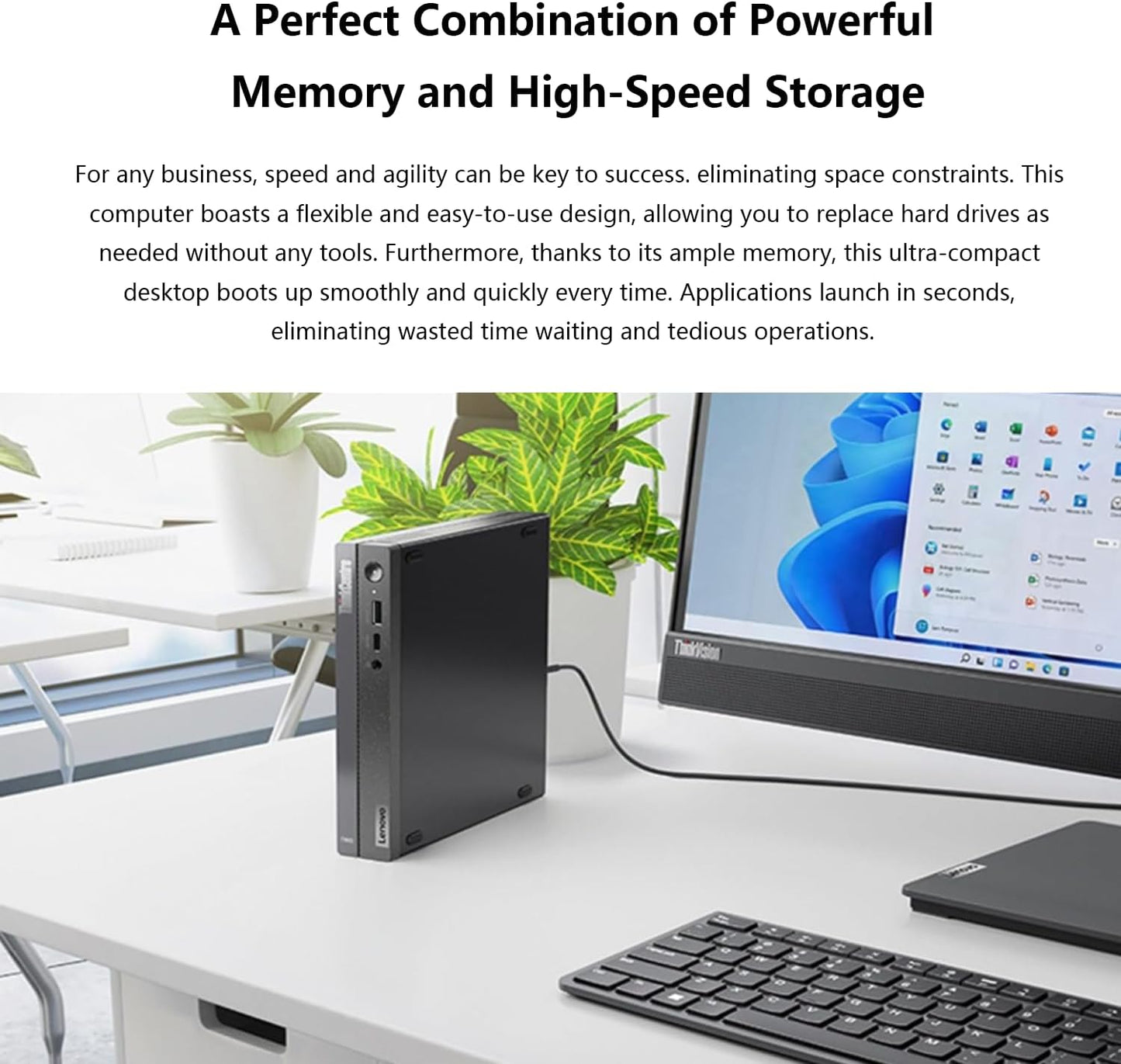 Lenovo ThinkCentre neo 50q Gen 4 Business MFF Desktop, 13th Gen Intel Core i5-13420H, 16GB RAM, 512GB PCIe SSD, Display Port, HDMI, RJ-45, Wi-Fi, Windows 11 Pro