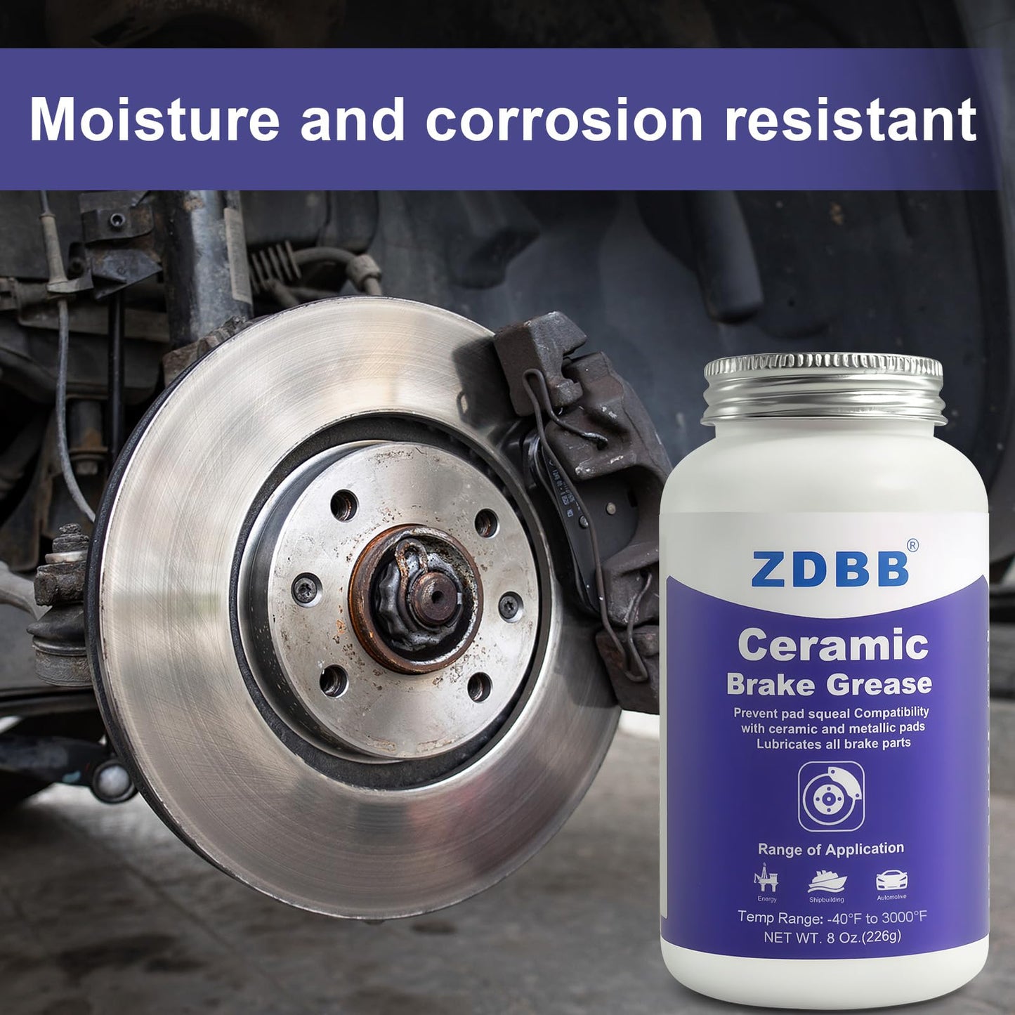 ZDBB Brake Silicone Grease Brake Caliper Guide Pin Lubricant High Temperature Caliper & Pad Lube, Waterproof, Safe for Rubber O-Rings Automotive Grease for Quiet & Smooth Braking 1oz (1-Pack)