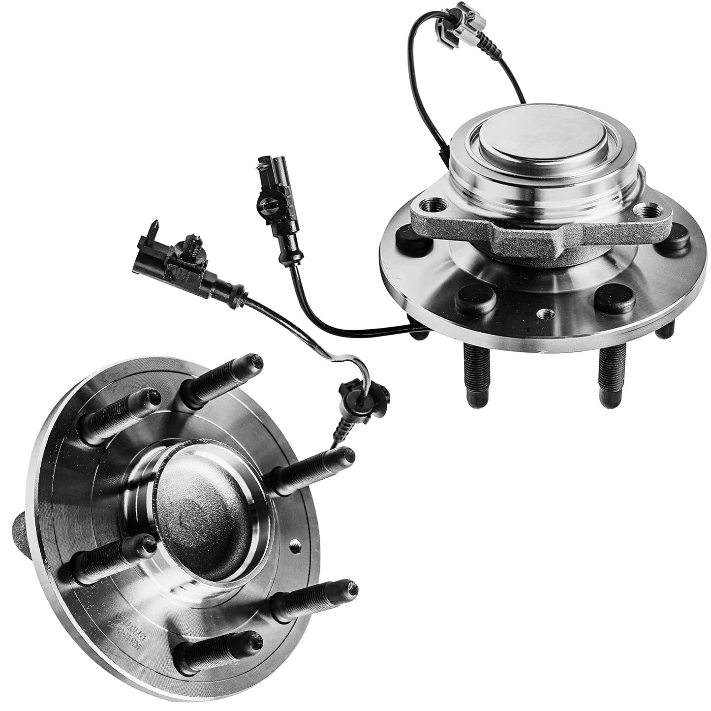Detroit Axle - Pair 2WD Front Wheel Bearing Hub Assembly for 99-06 Chevy Silverado Sierra 1500, 00-06 Suburban 1500 Tahoe Yukon GMC Yukon XL 1500, 02-06 Cadillac Escalade 6 Lugs [with ABS]