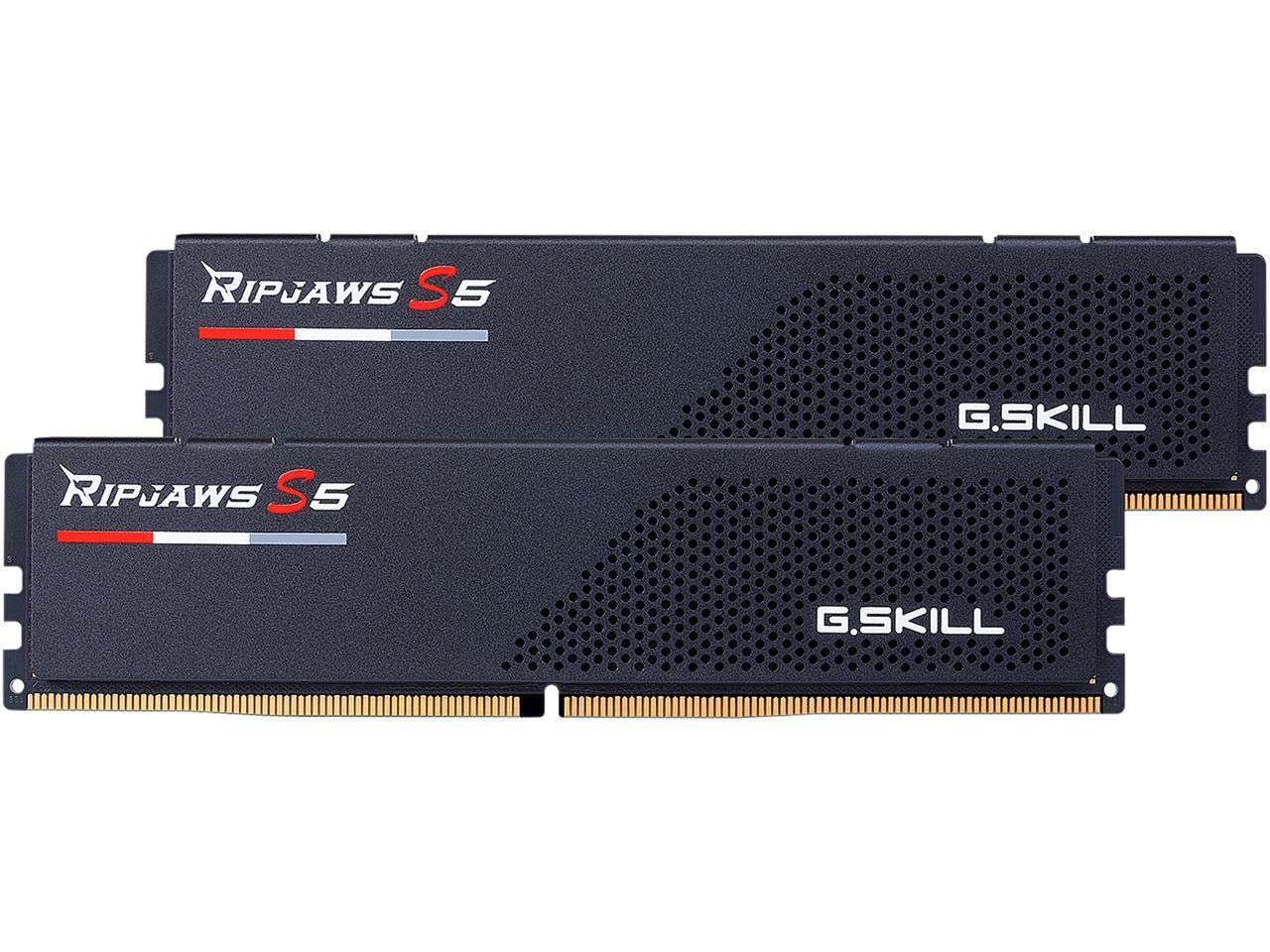 G.SKILL Ripjaws S5 Series DDR5 RAM (Intel XMP 3.0 & AMD Expo) 32GB (2x16GB) 6000MT/s CL36-36-36-96 1.35V Desktop Computer Memory U-DIMM - Matte Black (F5-6000J3636F16GX2-RS5K)