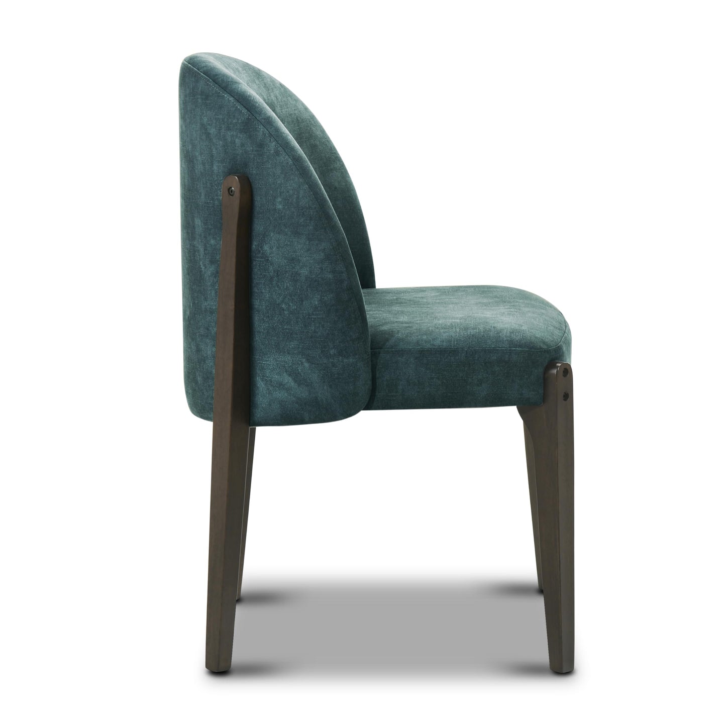 Poly & BARK Bolus Dining Chair – Ganache Brown Upholstered Accent Chair with Wood Legs – Refined Silhouette for Dining Room, Kitchen or Breakfast Nook – Arrives Fully Assembled