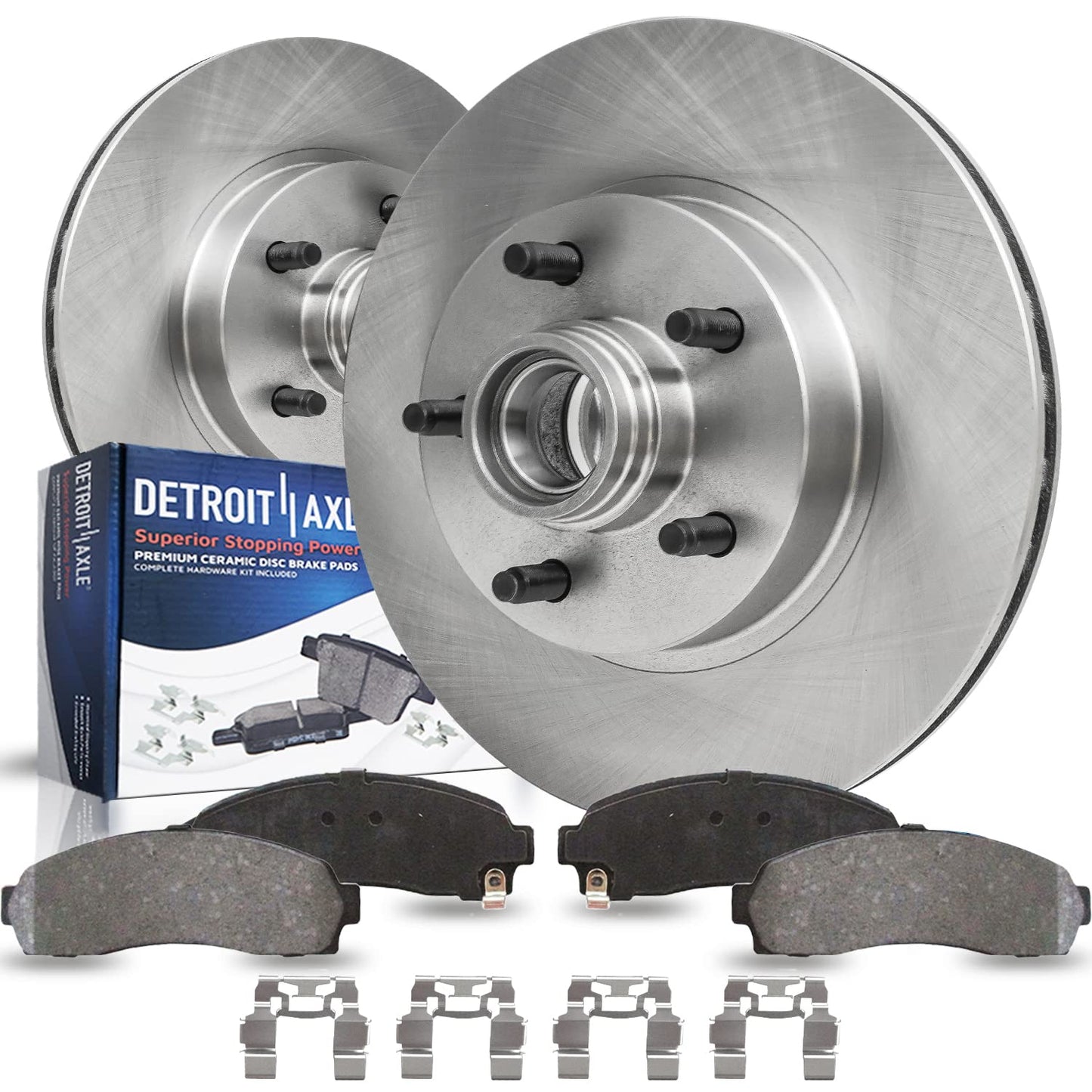 Detroit Axle - Front Brakes Kit for Chevrolet Equinox Impala Malibu Buick Regal LaCrosse Allure GMC Terrain Saab 9-5 Disc Brake Rotors Ceramic Brakes Pads : 12.64'' inch Rotor