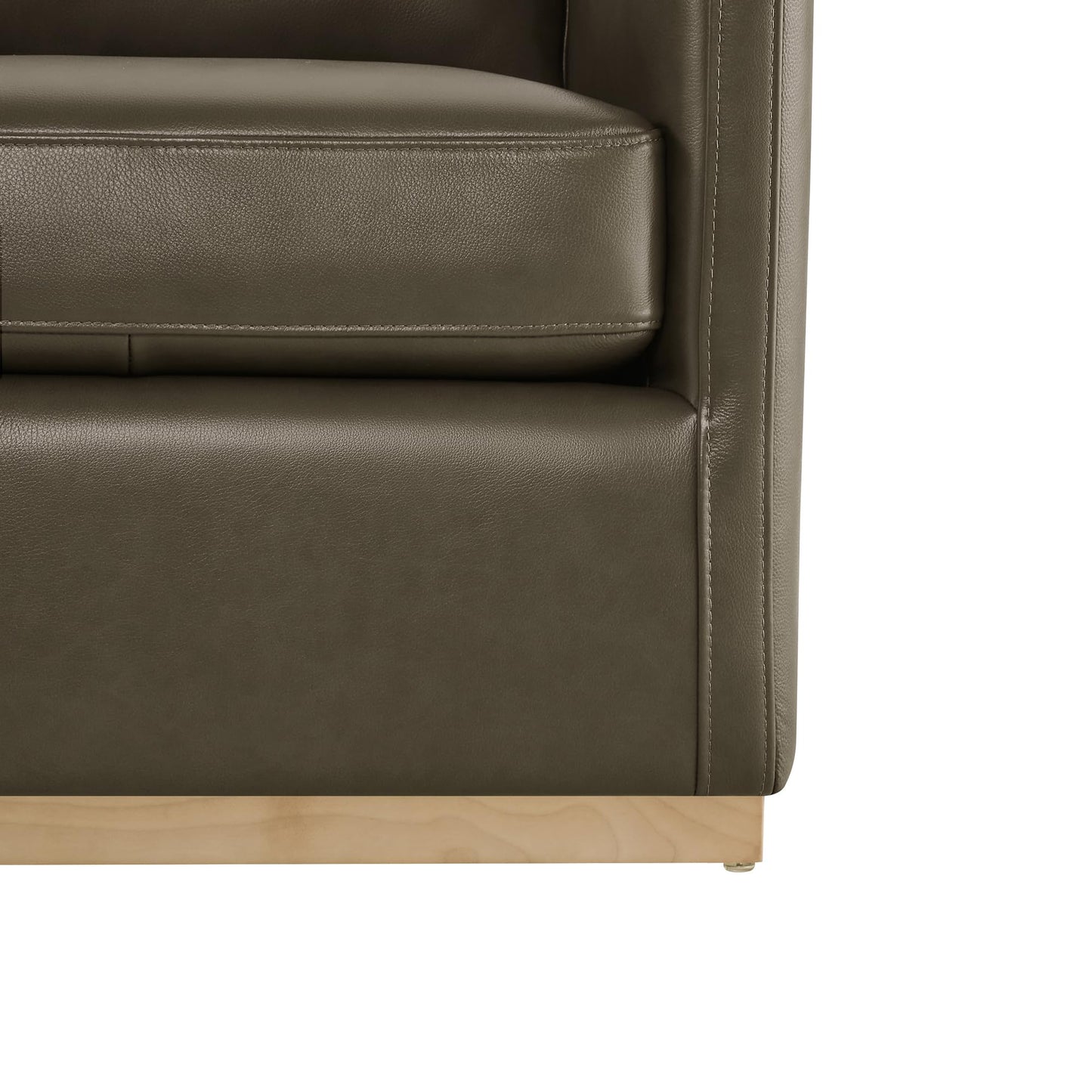 CHITA Genuine Leather Swivel Accent Chair, FSC Certified Mid Century Modern Arm Chair for Living Room and Bedroom, Fully Assembled, Saddle