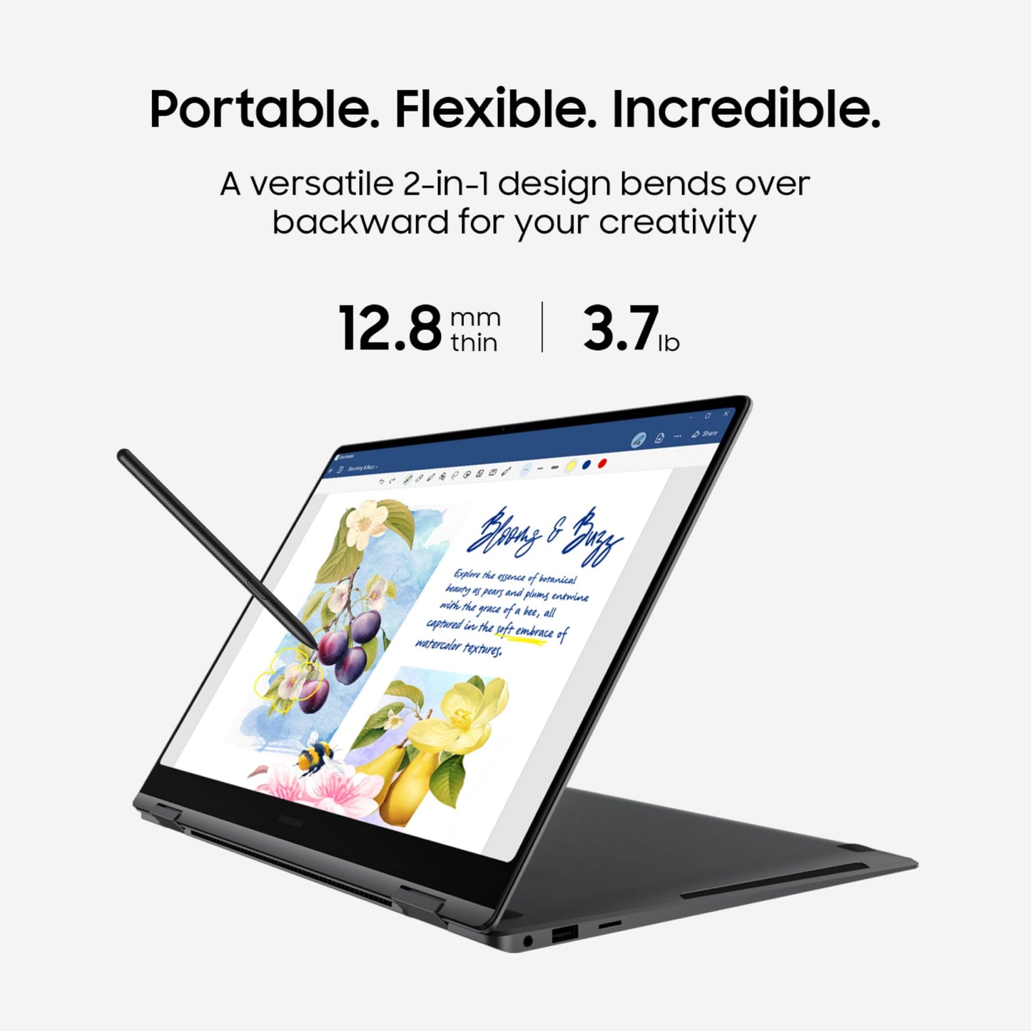 Samsung 16” Galaxy Book5 Pro 360 Copilot+ PC, AI Business Laptop, Windows 11 Pro, Intel Core Ultra 7 Processor 258V, 3K AMOLED Touchscreen, 32GB / 1TB, 120HZ, 2025 Model NP964QHA-KG2US, Gray
