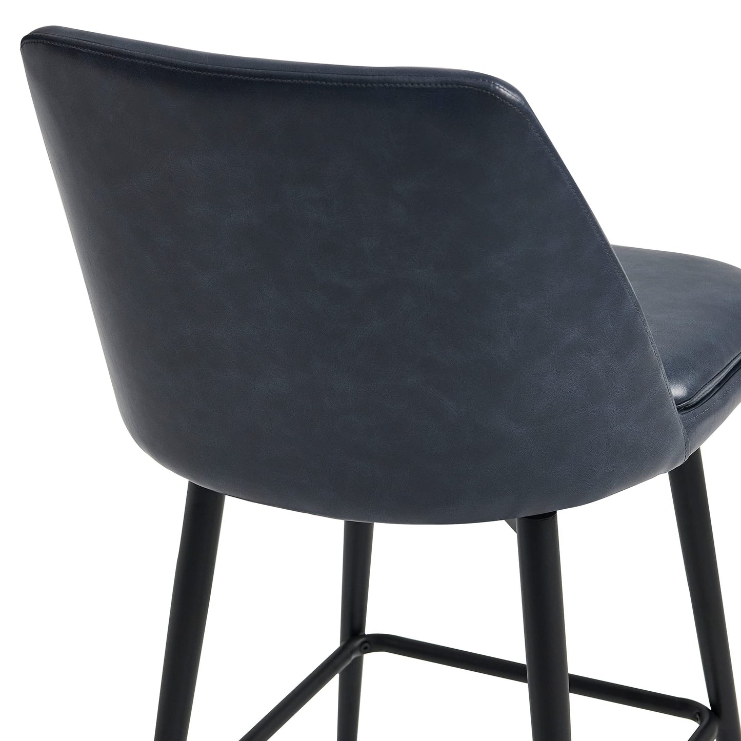 CHITA Swivel Bar Stools, 27.2" Counter Height Bar Stools Set of 3, FSC Certified Upholstered Modern Counter Stools, Metal Legs, Faux Leather, Saddle Brown