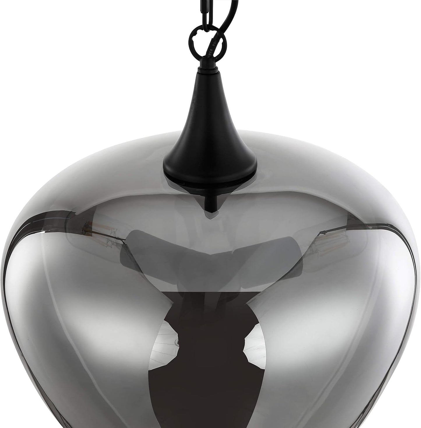 Light Society Malibu Pendant Light, Smoke Glass with Black Finish, Contemporary Mid Century Modern Style Lighting Fixture