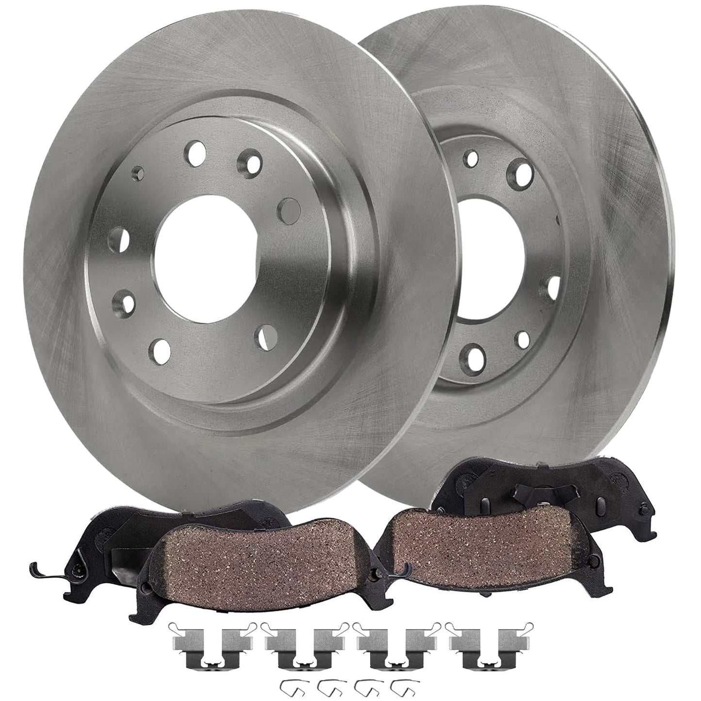 Detroit Axle - Kit de freno delantero para Chrysler 200 Sebring Dodge Avenger Caliber Jeep Compass Patriot Rotores de freno de cerámica Reemplazo de pastillas de freno : rotores delanteros de 11.57