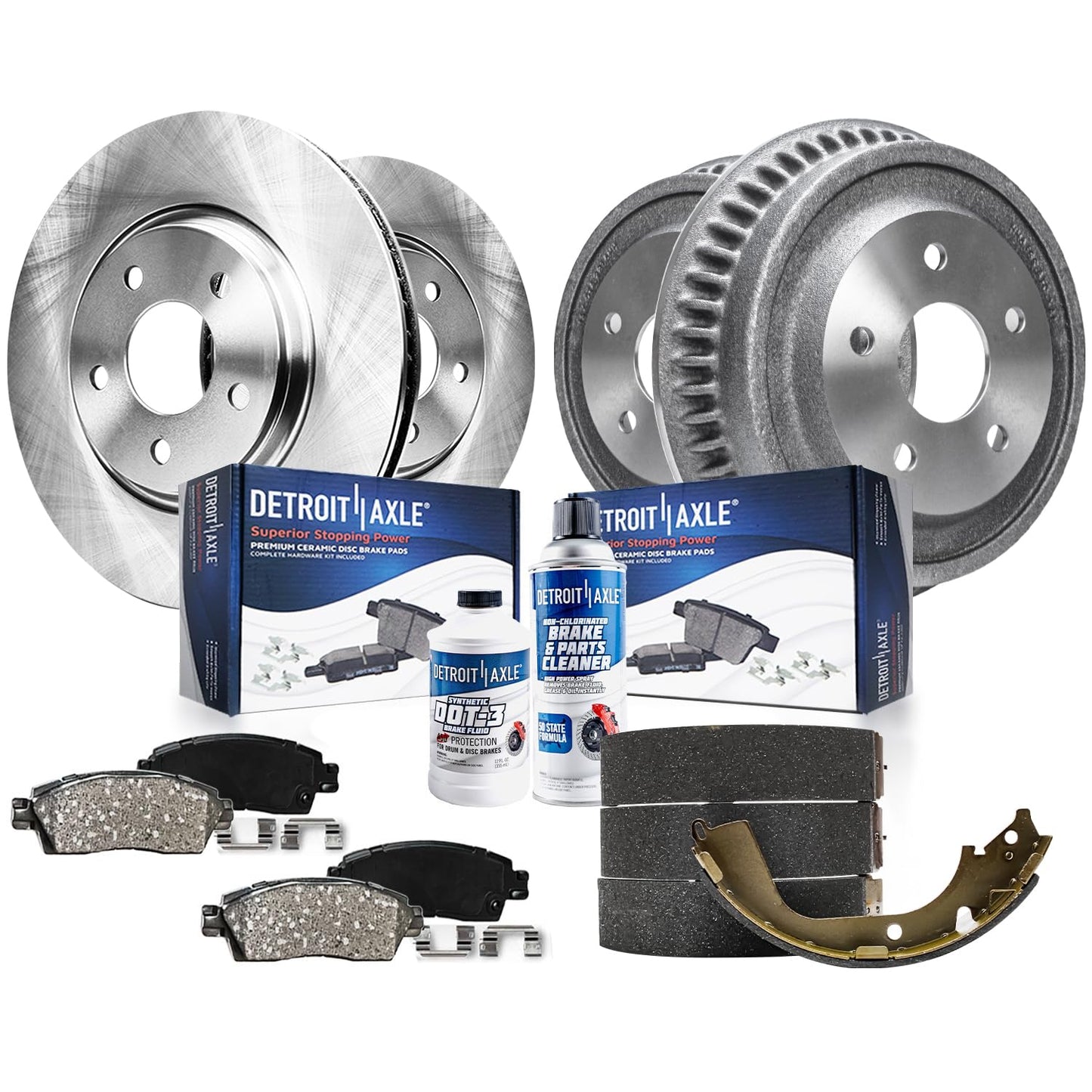 Detroit Axle - Brake Kit for 2006-2018 Toyota Rav4 Replacement Disc Brake Rotors Ceramic Brakes Pads : 11.65'' inch Front and 11.06" inch Rear Rotor