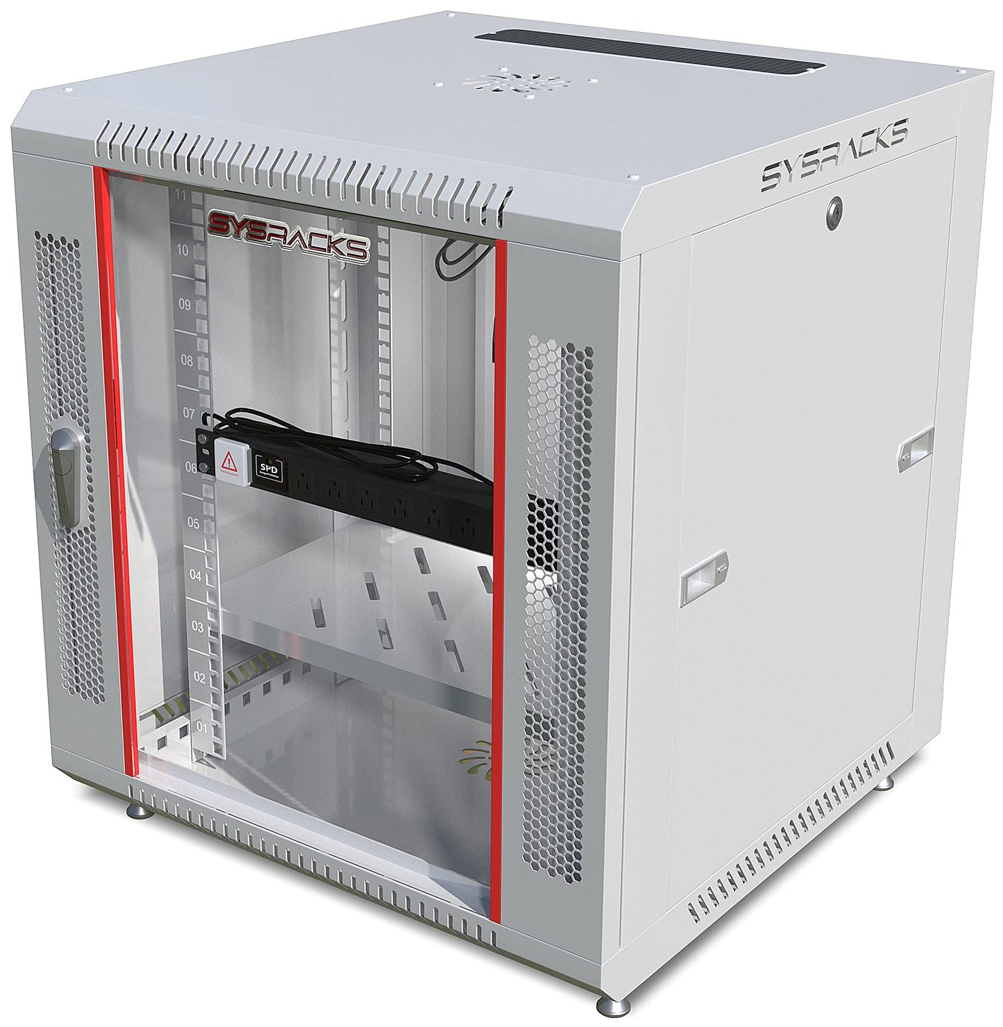 18U Wall Mount Server Rack Cabinet 24” Deep, 19” Network & AV Enclosure for Home Lab with Fan, PDU, 2 Shelves, Locking Glass Door