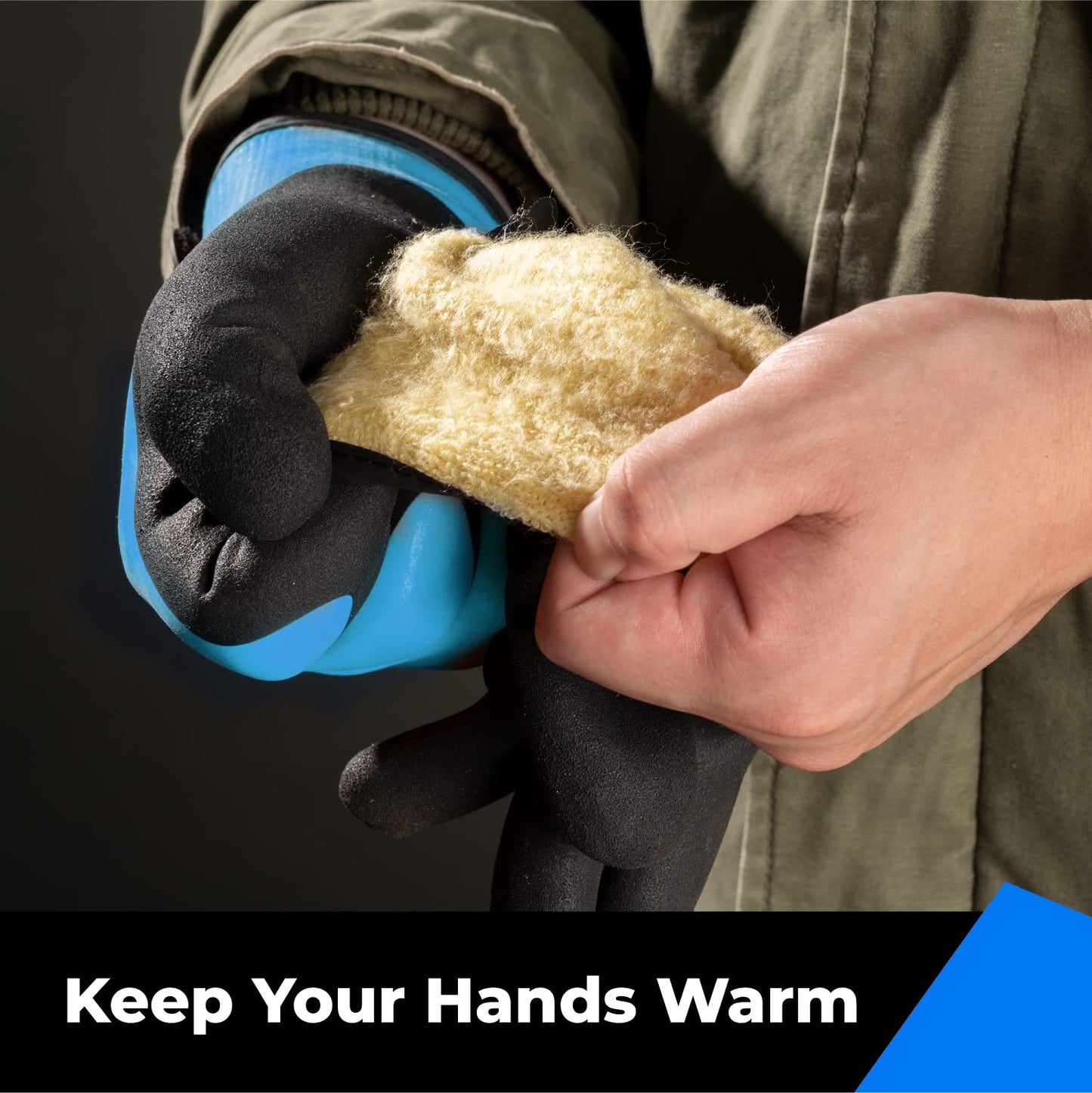 toolant 100% Waterproof Gloves for Men and Women, Winter Work Gloves for Cold Weather, Touchsreen, Thermal Gloves for Freezer Work, Fishing and Gardening, With Grip, Grey, X-Large