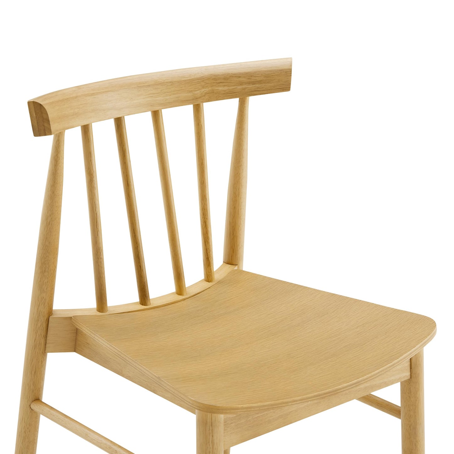 CHITA Soild Wood Dining Chairs Set of 4, Mid Century Modern Walnut Wood Kitchen Chairs with Curved Backrest, Dining Room Chair for Kitchen, Restaurant