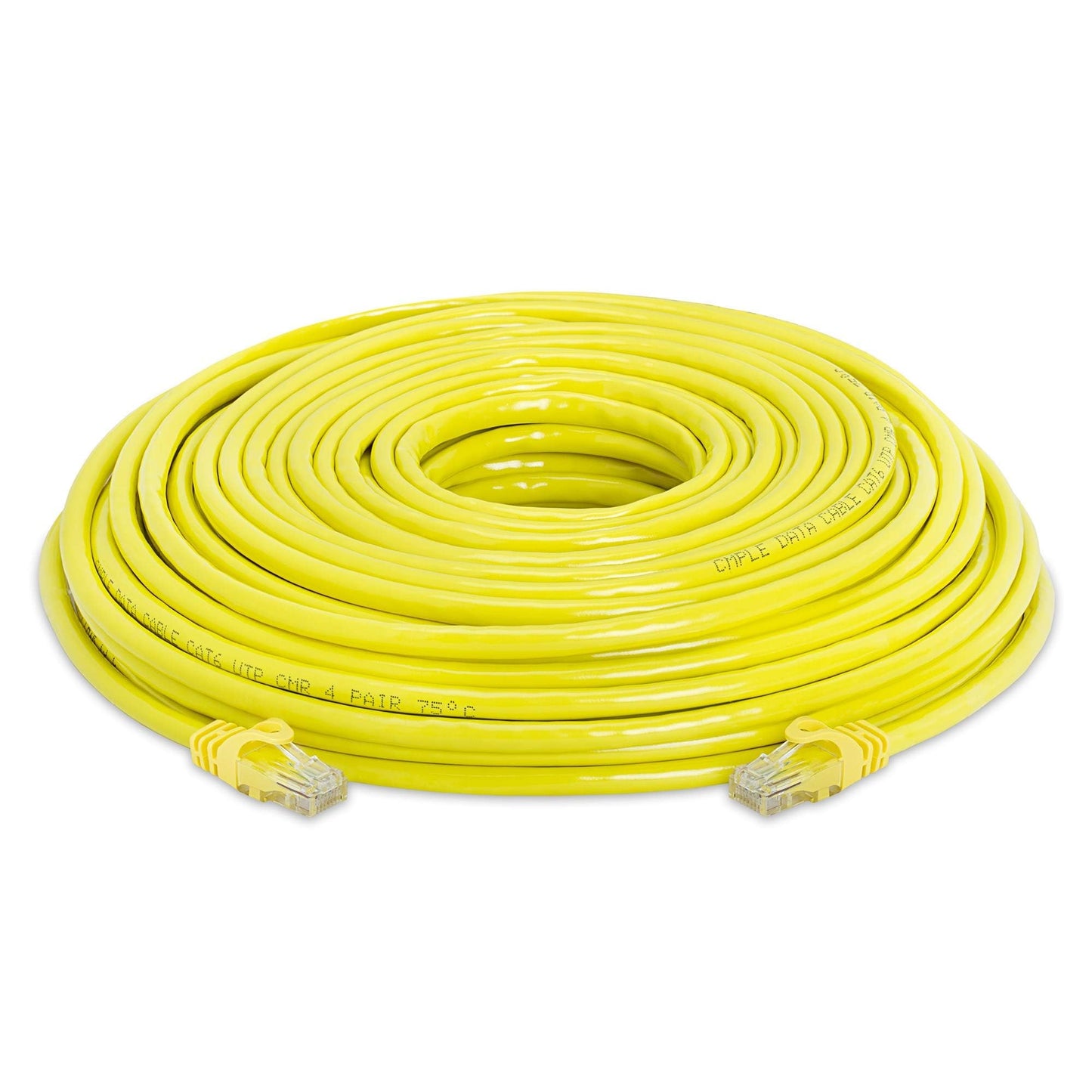 Cmple - RJ45 Cat-6 Ethernet Patch Internet Cable, High Speed Cat6 Network Cable 10 Gigabit, Cat 6 Ethernet LAN Cord with Gold Plated RJ45 Connectors - 5 Feet Yellow