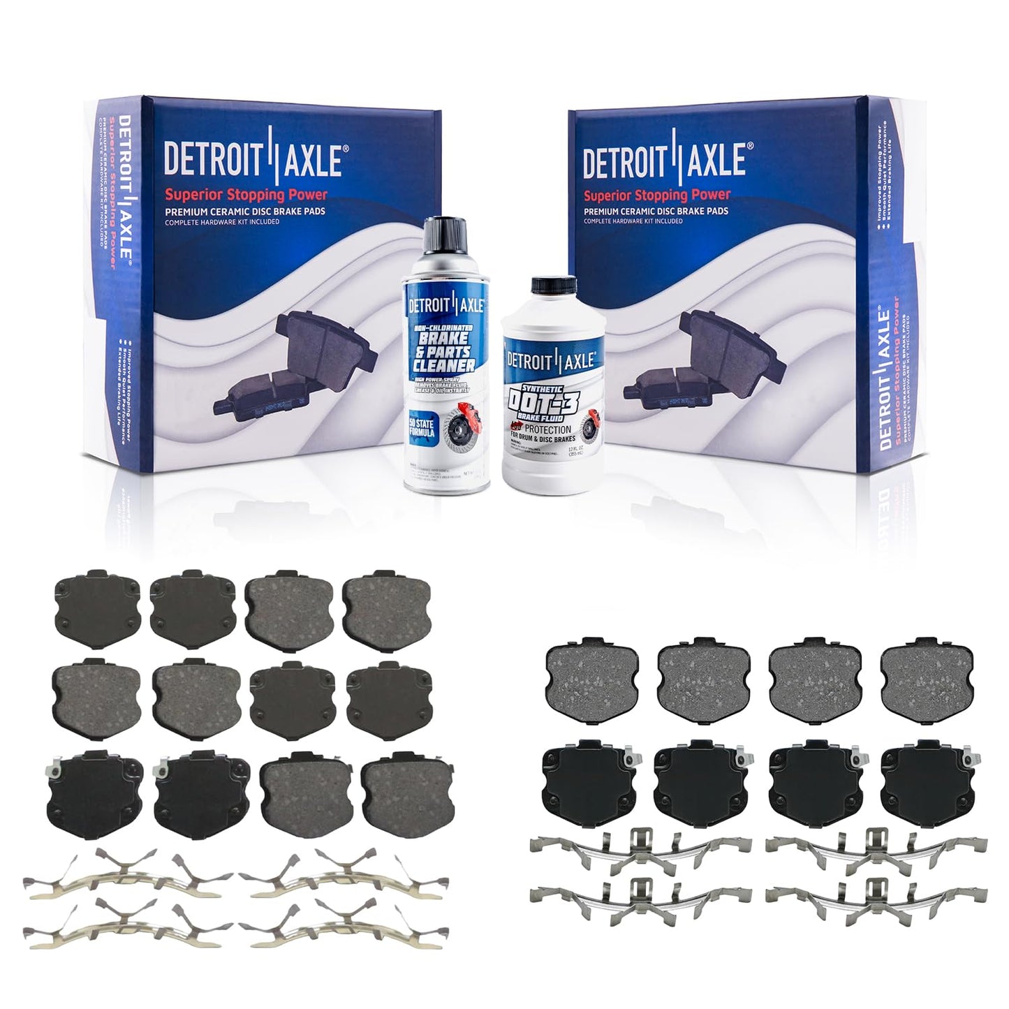 Detroit Axle - 8pc Brake Kit for Chevy GMC Silverado Sierra 1500 Yukon XL Escalade ESV Drilled & Slotted Brake Rotors Ceramic Brakes Pads Replacement : 13.50" inch Front and 13.58" inch Rear Rotor