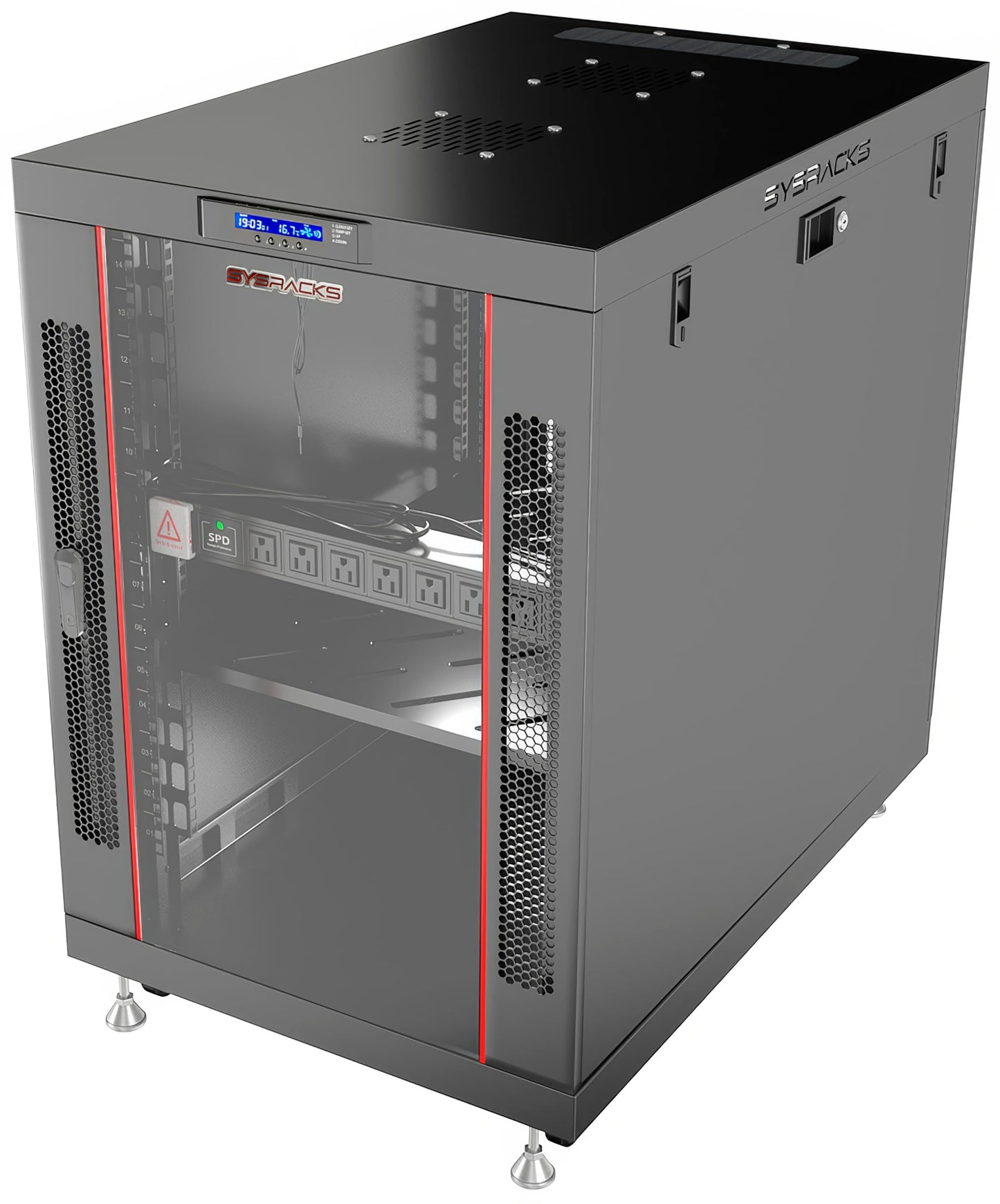 19" Server Rack Cabinet 18U – 35" Deep Network Cabinet Enclosure with Glass Door, Locking Panels, Cooling Fans, PDU & Shelf, IT Rack for Servers, Switches, AV Equipment