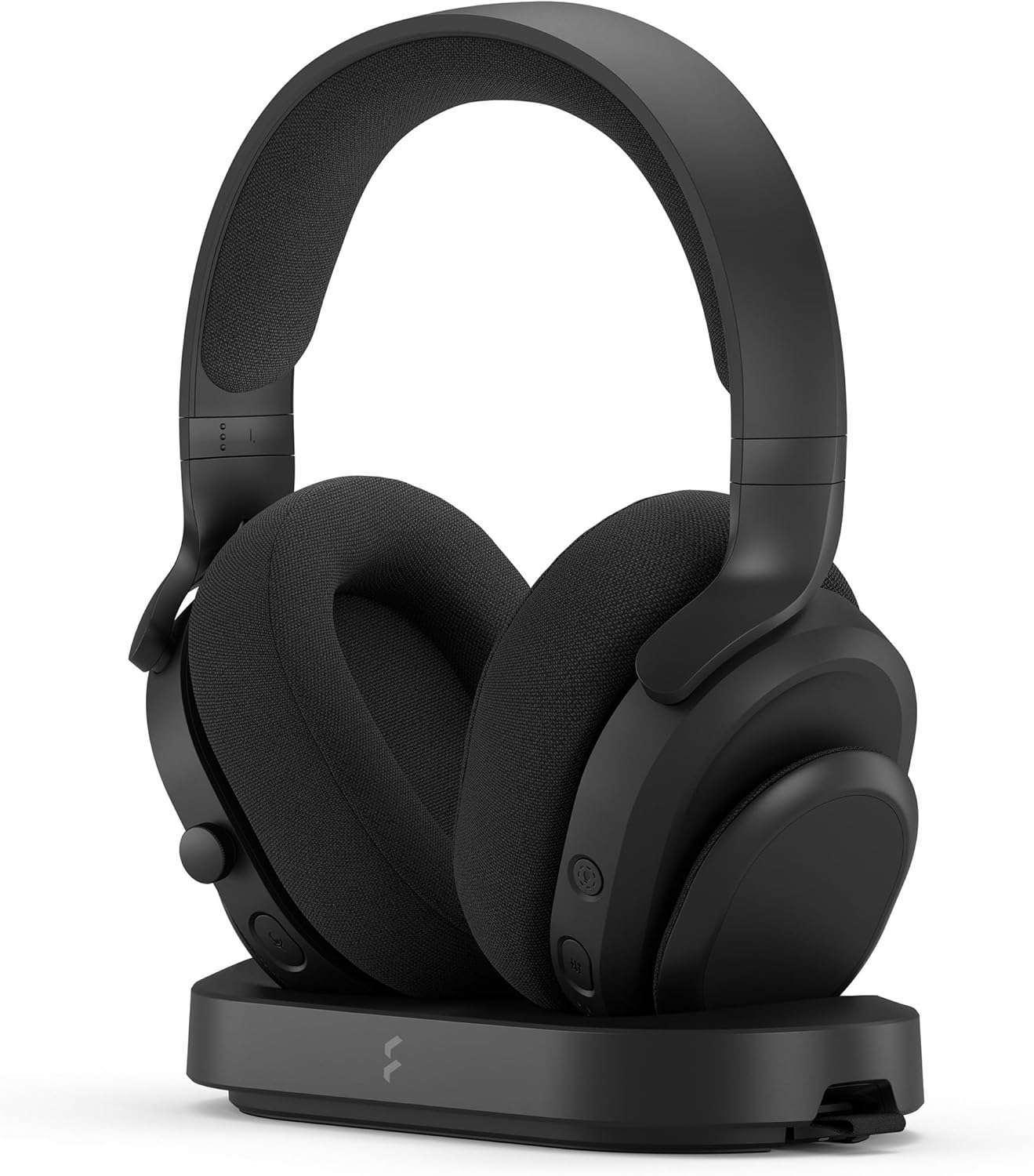 Fractal Design Scape Dark - Wireless PC Gaming Headset - Detachable Flip-to-Mute Microphone with Noise Cancellation - Battery Life Up to 40 Hours - Configurable Ambient Lighting - Black