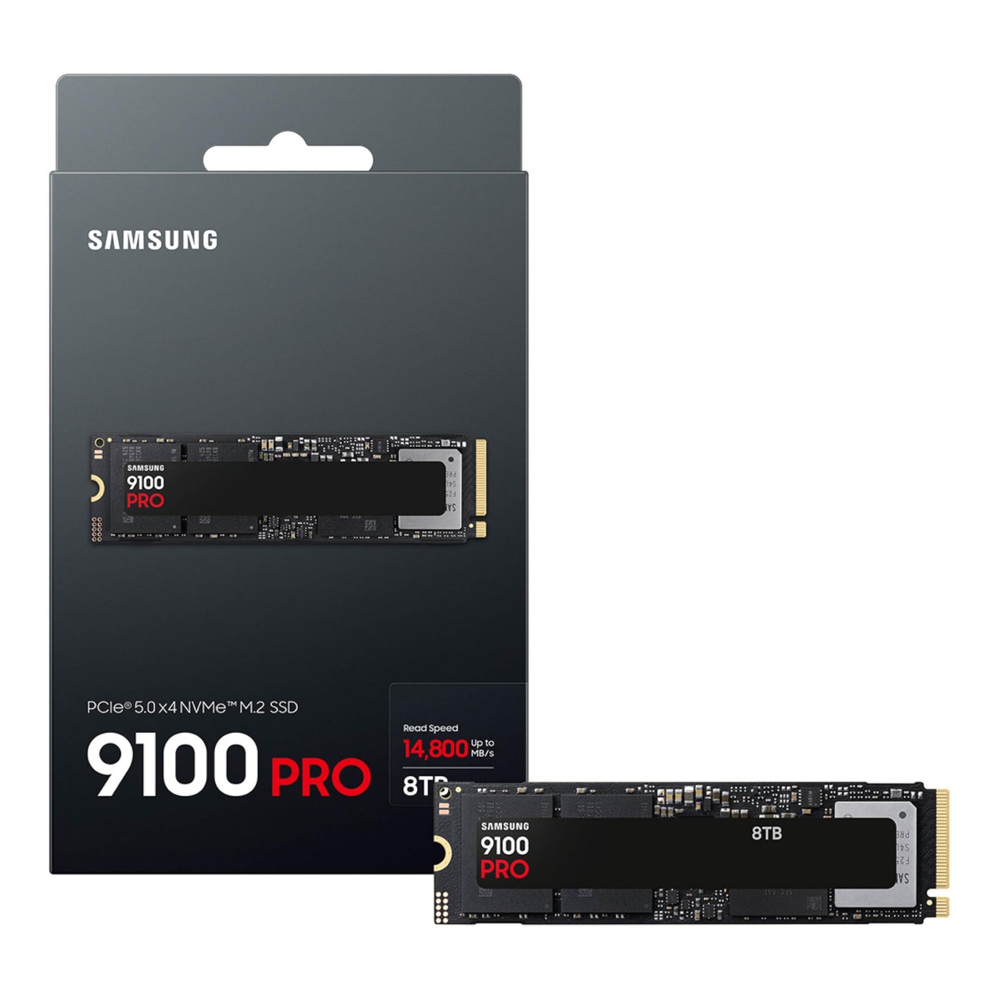 Samsung SSD 9100 PRO 2TB, PCIe 5.0x4 M.2 2280, Seq. Read Speeds Up to 14,700MB/s, Best for AI Computing, Gaming and Heavy Duty Workstations (MZ VAP2T0B/AM)