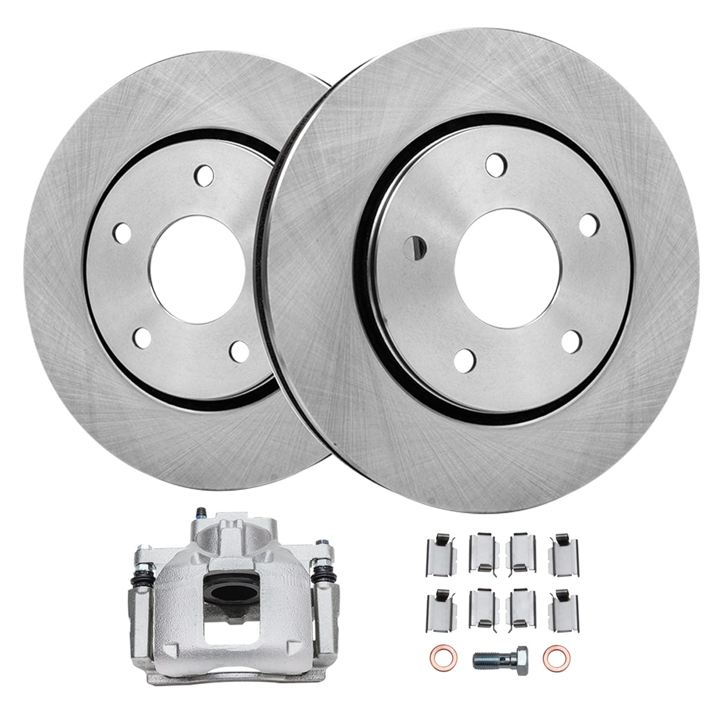 Detroit Axle - Front Brake Kit for 07-17 Toyota Lexus Camry ES350, 08-18 Avalon ES300h, 2008 2009 2010 2011 2012 2013 2014 2015 2016 2017 2018 Replacement Brakes Rotors Ceramic Brake Pads