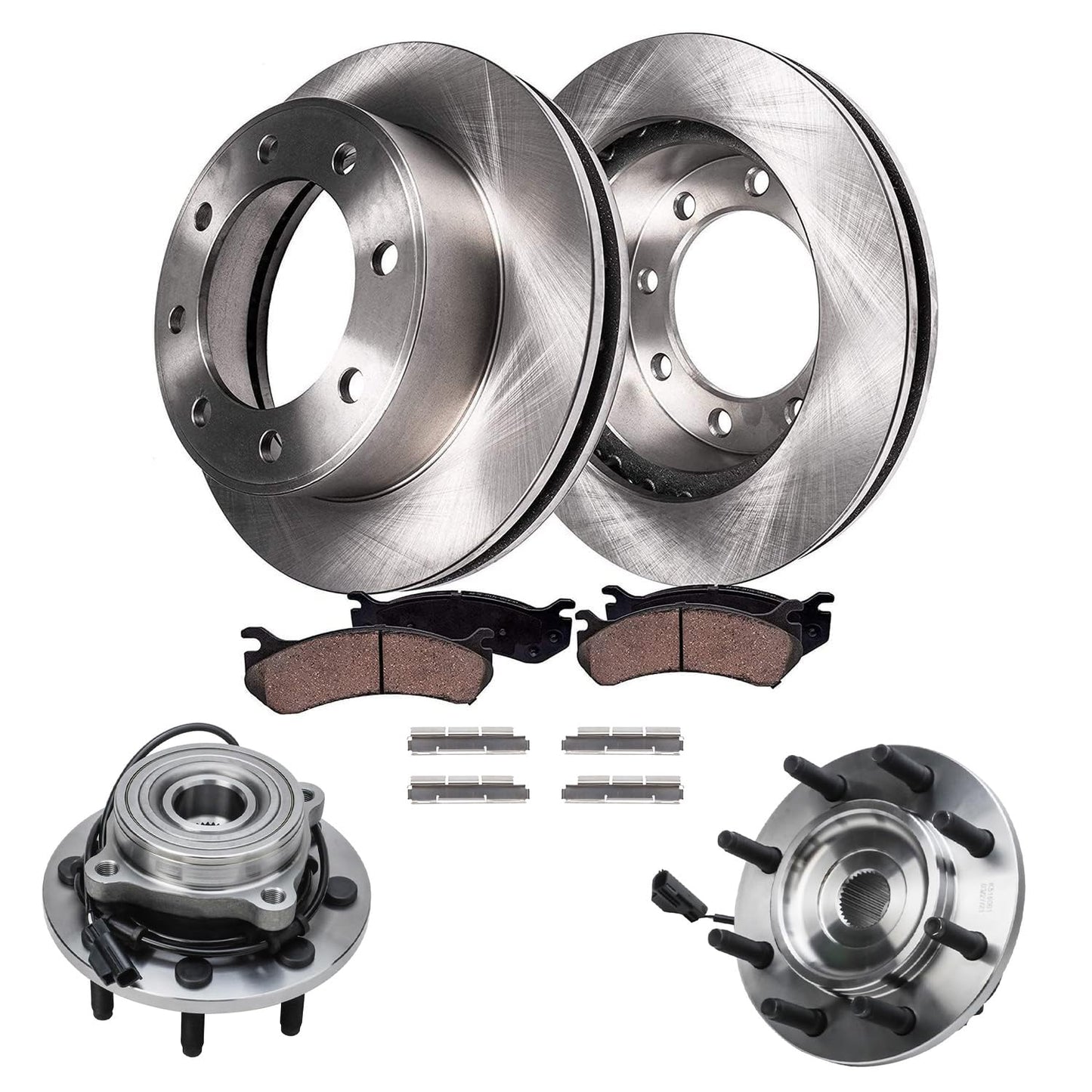 Detroit Axle - Kit de freno trasero para Dodge Grand Caravan Journey Chrysler Town & Country Frenos de repuesto Rotores y pastillas de freno de cerámica: Rotor de 12.91 pulgadas