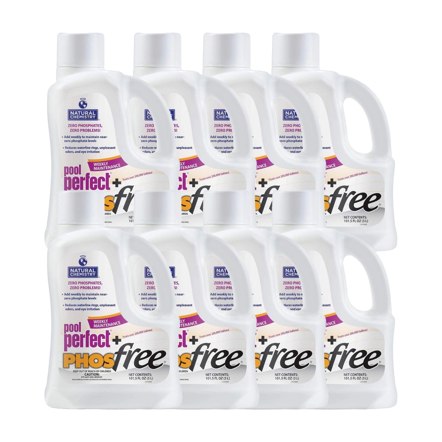 Natural Chemistry Pool Perfect + Phosfree, 3 Liter, Single Pack | Phosphate Remover, Reduces Waterline Rings, Unpleasant Odors & Eye Irritation