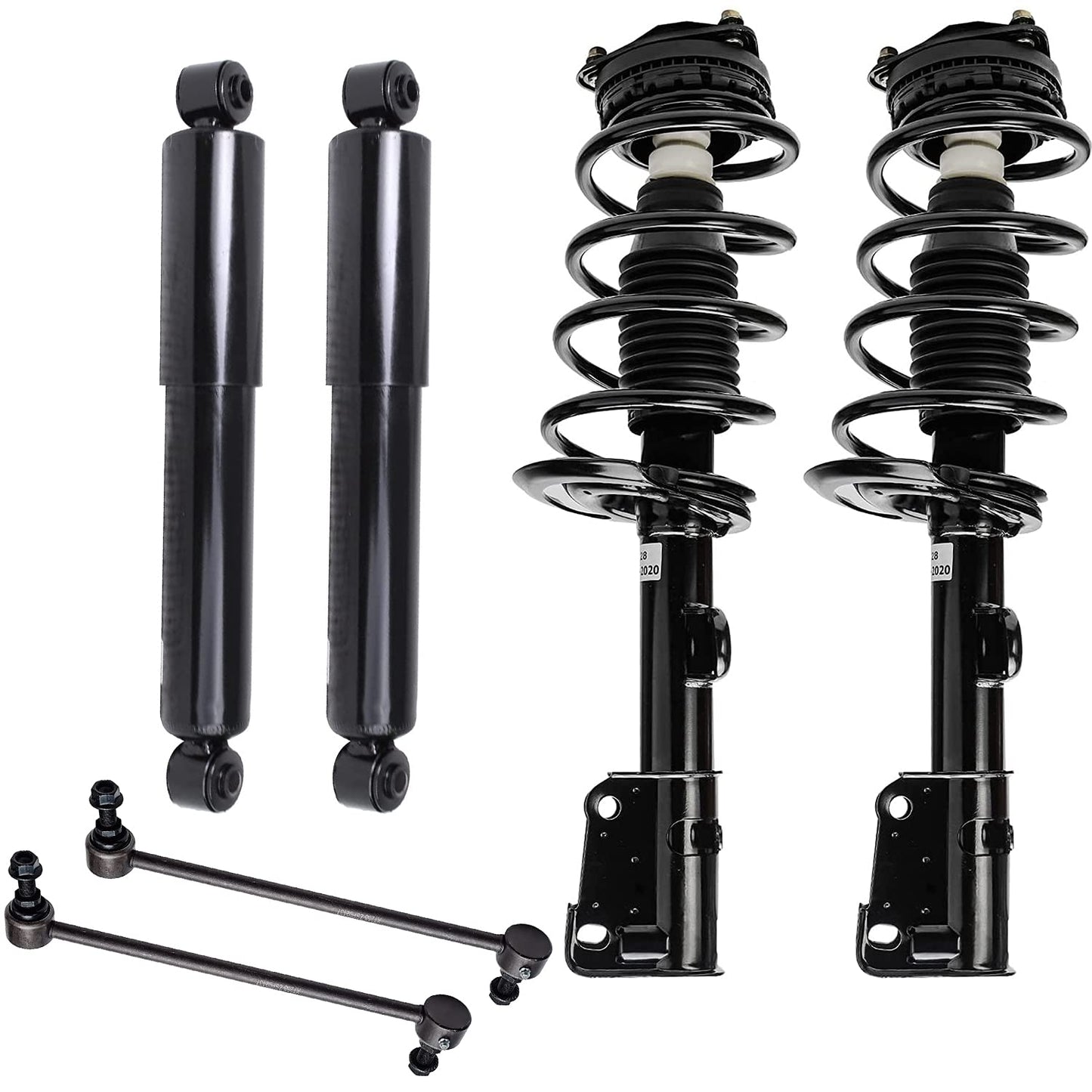Detroit Axle - 6pc Struts Shocks Kit for 2014-2018 Chevy Silverado 1500 GMC Sierra 1500, 2 Front Struts w/Coil Springs 2 Sway Bars 2 Rear Shock Absorbers 2015 2016 2017 Replacement Suspension