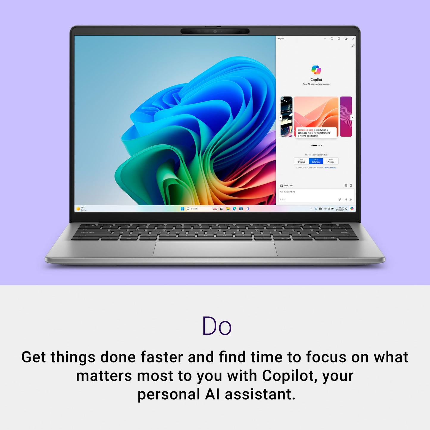 Inspiron 14 5441 Laptop - 14-inch FHD+ (1920x1200) 16:10 Display, Snapdragon X Processor X1-26-100, Qualcomm Adreno GPU, 16GB RAM, 512GB SSD, FHD RGB Camera, Windows 11 Home, Copilot+ PC - Titan Grey