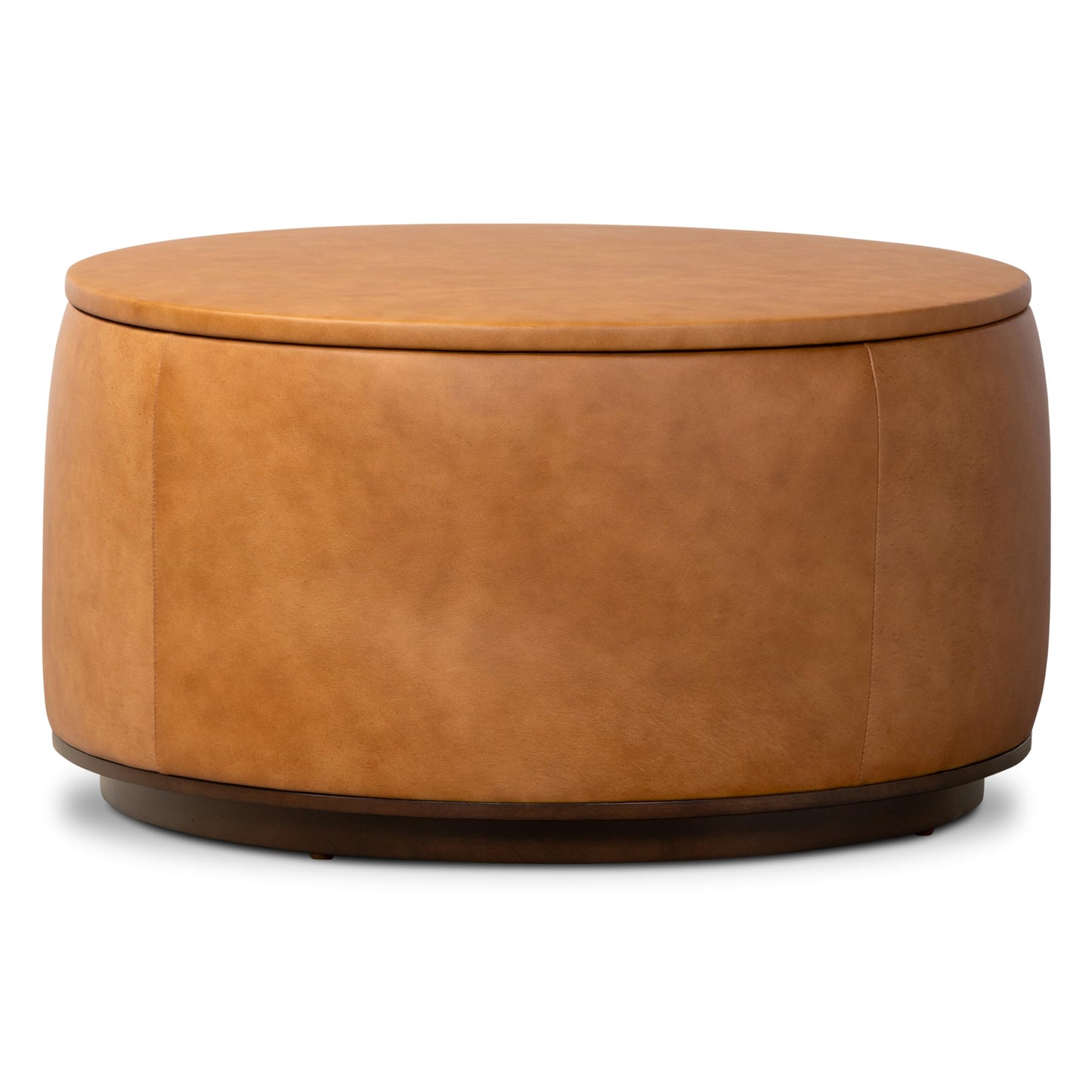 POLY & BARK Essex 89” Full-Grain Italian Leather Sofa – Tufted Back, Feather-Down Comfort, Solid Wood Frame, Cognac Tan
