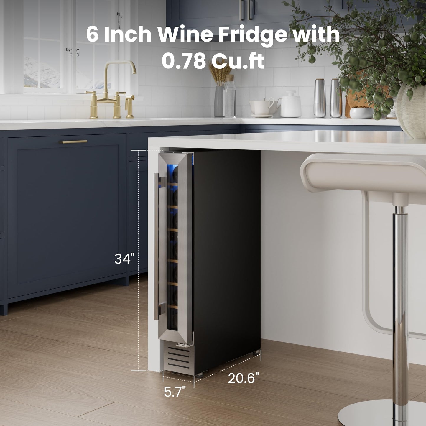 Yeego Wine Fridge Cooler - 24 Inch Dual Zone Wine Fridge Hold 52 Bottles, 40-65°F Wine Refrigerator Glass Door, Built in Fridge, Freestanding Adjustable Shelves Fridge for Beer Soda Drink Home Bar