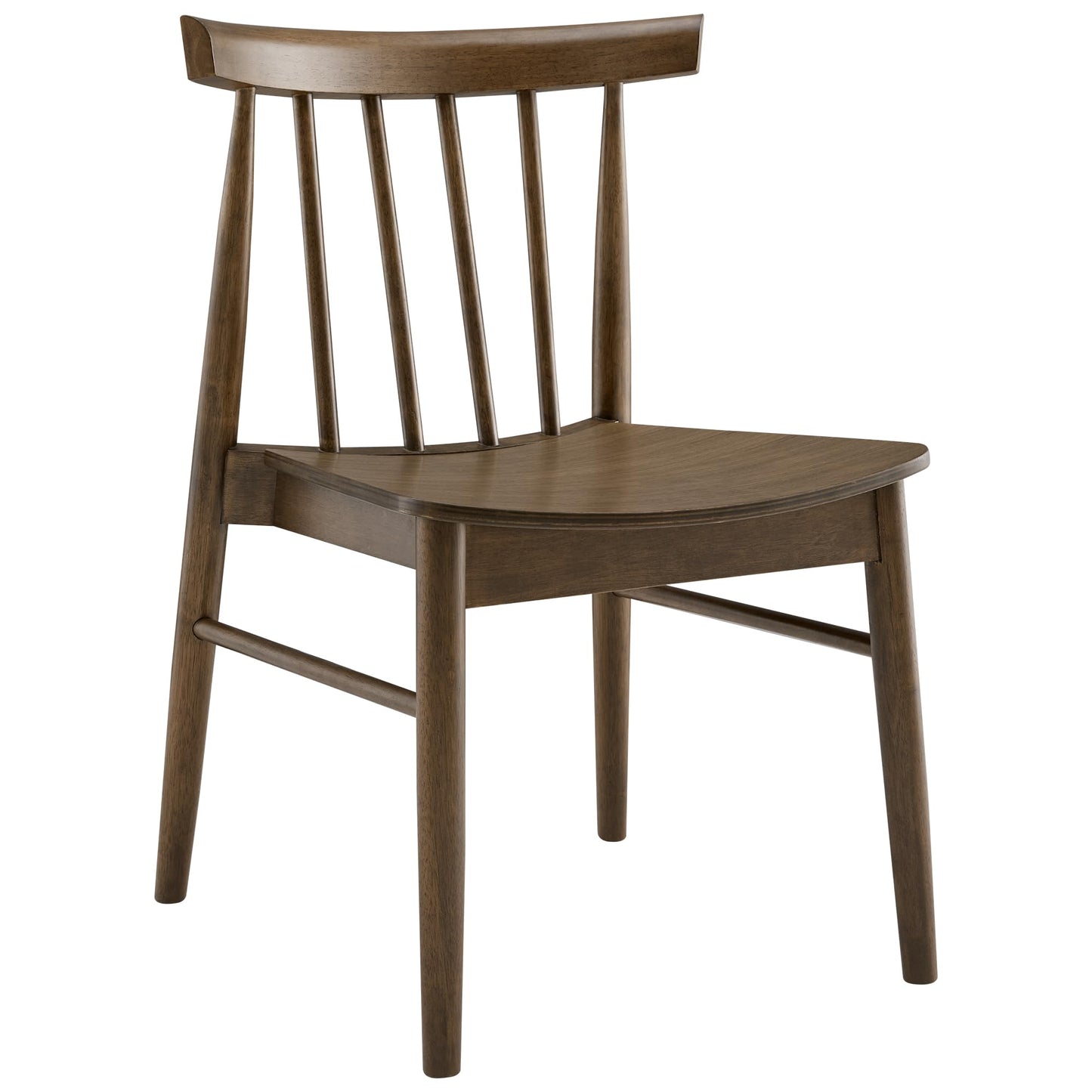 CHITA Soild Wood Dining Chairs Set of 4, Mid Century Modern Walnut Wood Kitchen Chairs with Curved Backrest, Dining Room Chair for Kitchen, Restaurant