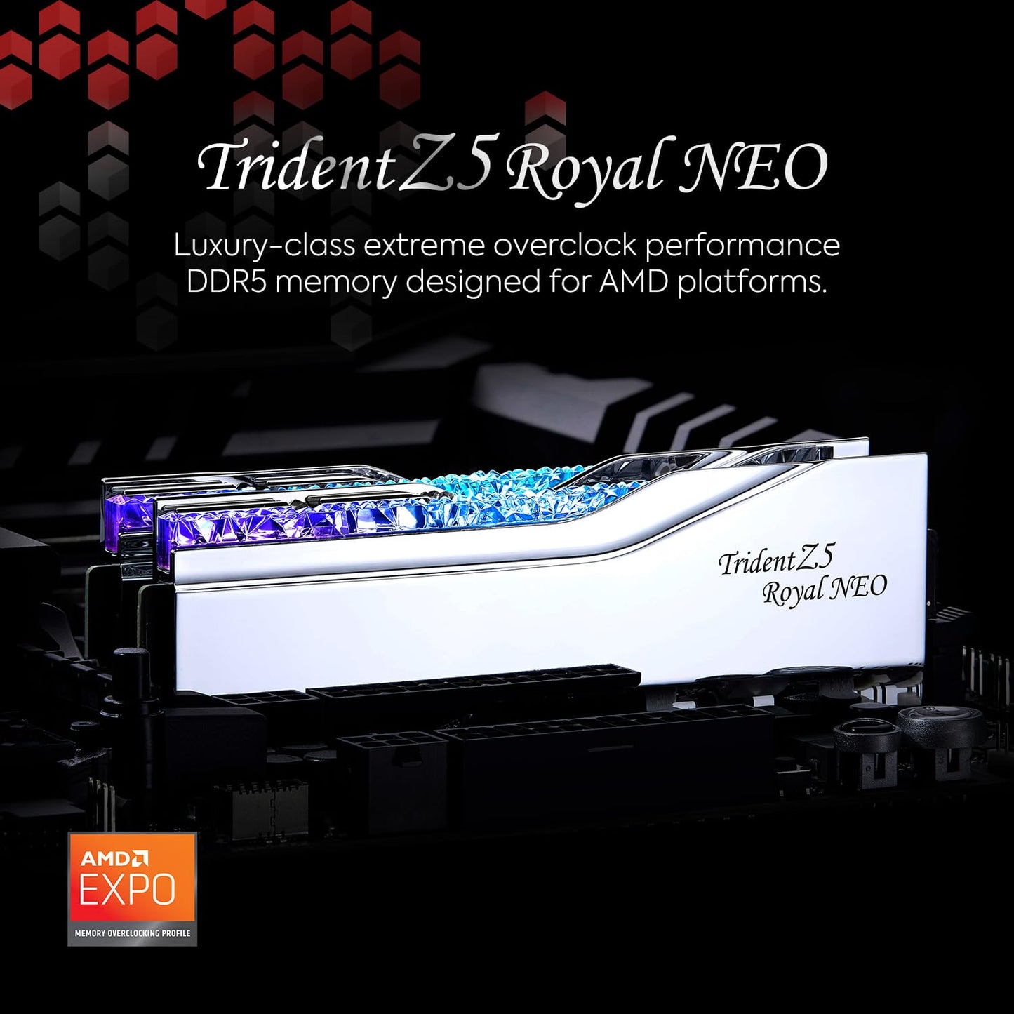 G.SKILL Trident Z5 Royal Neo Series DDR5 RAM (AMD EXPO) 32GB (2x16GB) 6000MT/s CL28-36-36-96 1.40V Desktop Computer Memory U-DIMM - Silver (F5-6000J2836G16GX2-TR5NS)