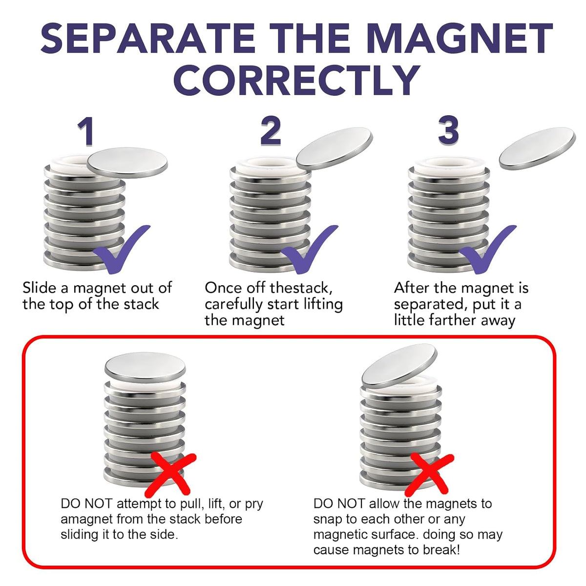 E BAVITE 100 Pack Strong Magnets with Adhesive Backing Powerful
