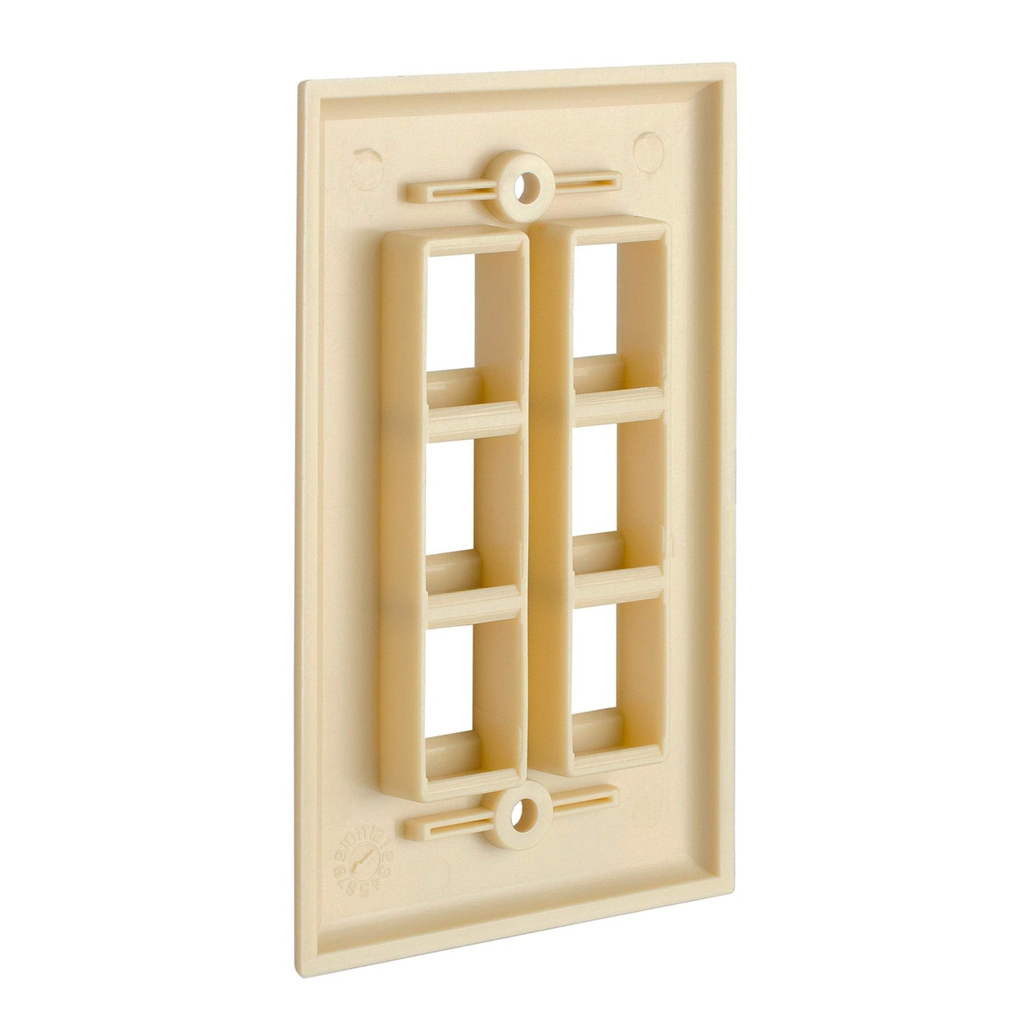 Cmple - 3 Port Keystone Wall Plate Single-Gang Wall Plate with Standard Size Keystone Jack Insert - White