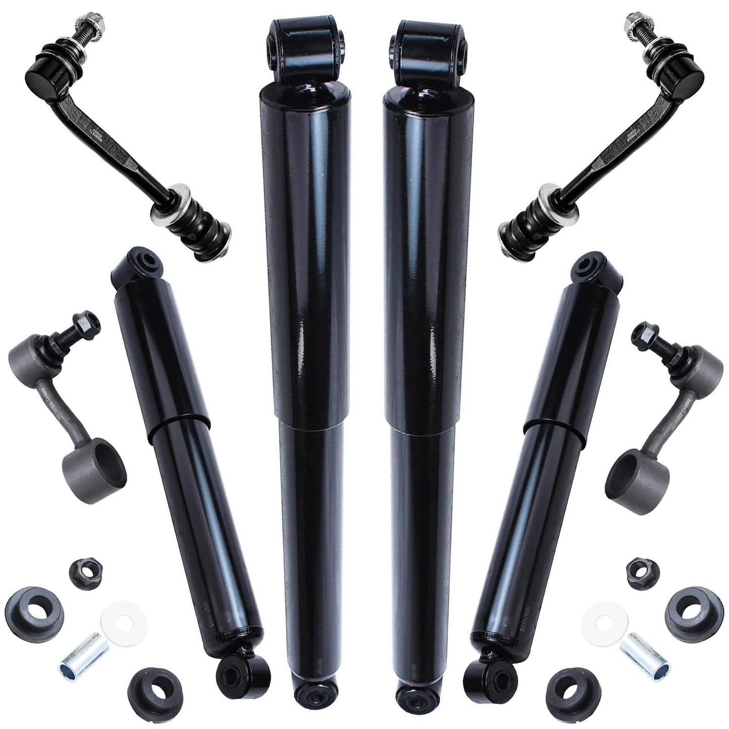 Detroit Axle - Rear Shock Absorbers for 2007-2024 Chevrolet Silverado 1500 | GMC Sierra 1500, 2pc Rear Shock Absorbers Assembly Pair Replacement