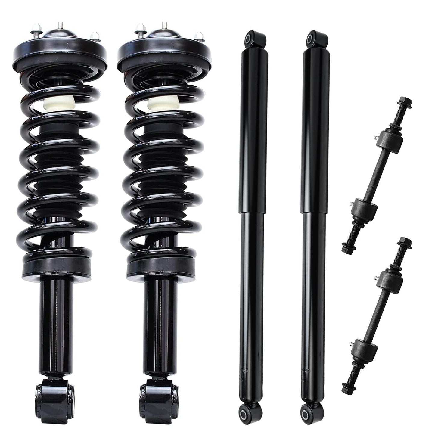Detroit Axle - 6pc Struts Shocks Kit for 2014-2018 Chevy Silverado 1500 GMC Sierra 1500, 2 Front Struts w/Coil Springs 2 Sway Bars 2 Rear Shock Absorbers 2015 2016 2017 Replacement Suspension