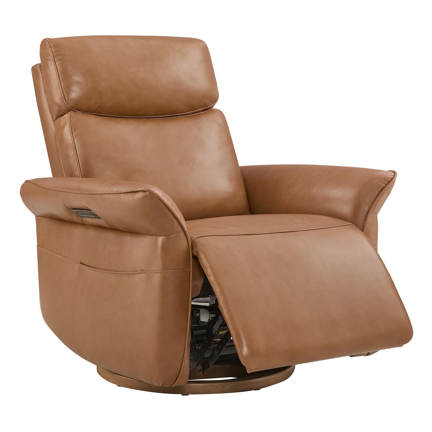 CHITA Power Recliner Chair, Electric Triple-Motor Swivel Glider Nursery Rocking Chair with Adjustable Power Headrest and Lumbar Support, GREENGARD Gold Certified, Solid Wood Base, Linen