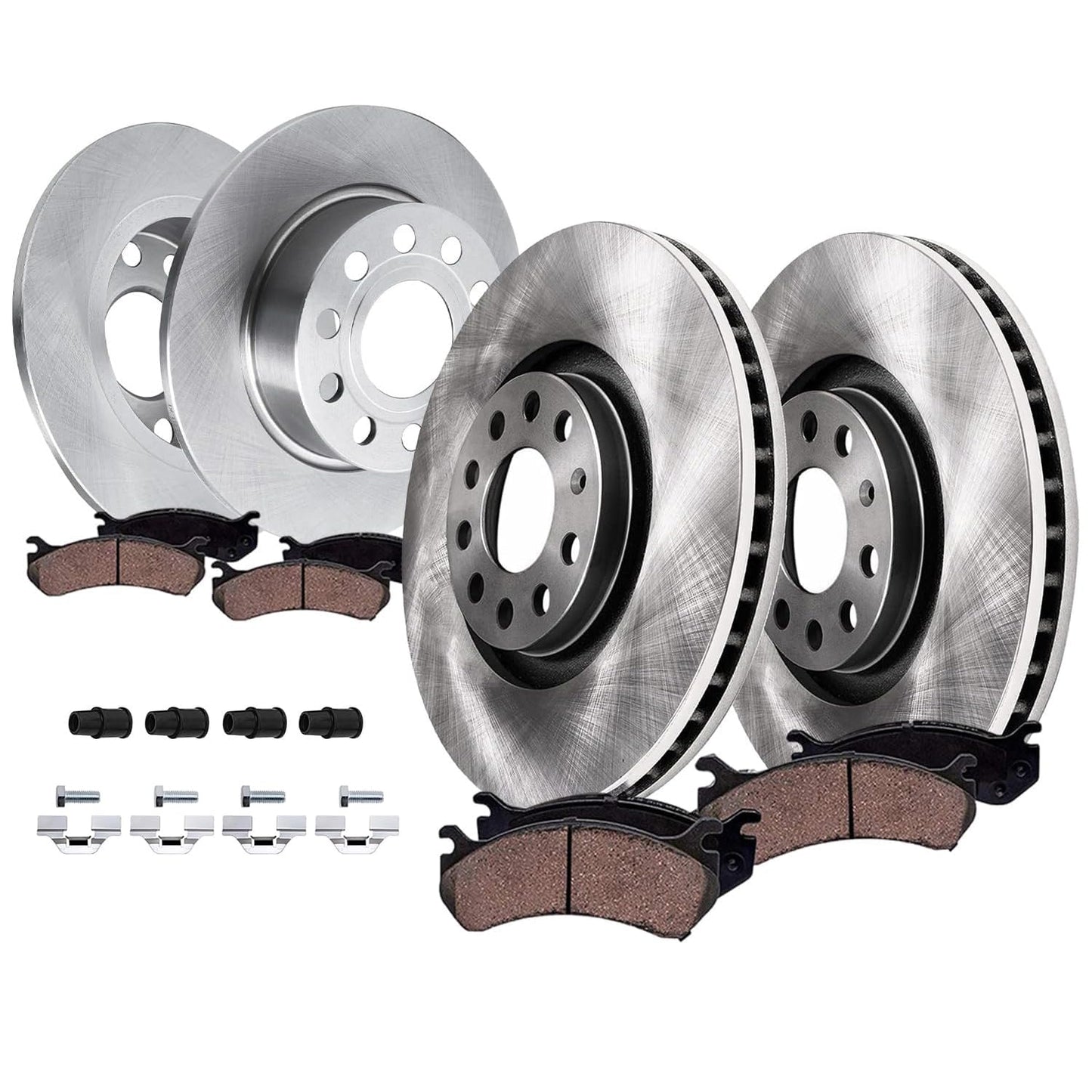 Detroit Axle - Brake Kit for Toyota 2006-2018 RAV4, 2010-2012 Lexus HS250h | Disc Brake Rotors Ceramic Brake Pads 2011 Front and Rear Replacement 10.83" inch Front 11.06" inch Rear Rotors